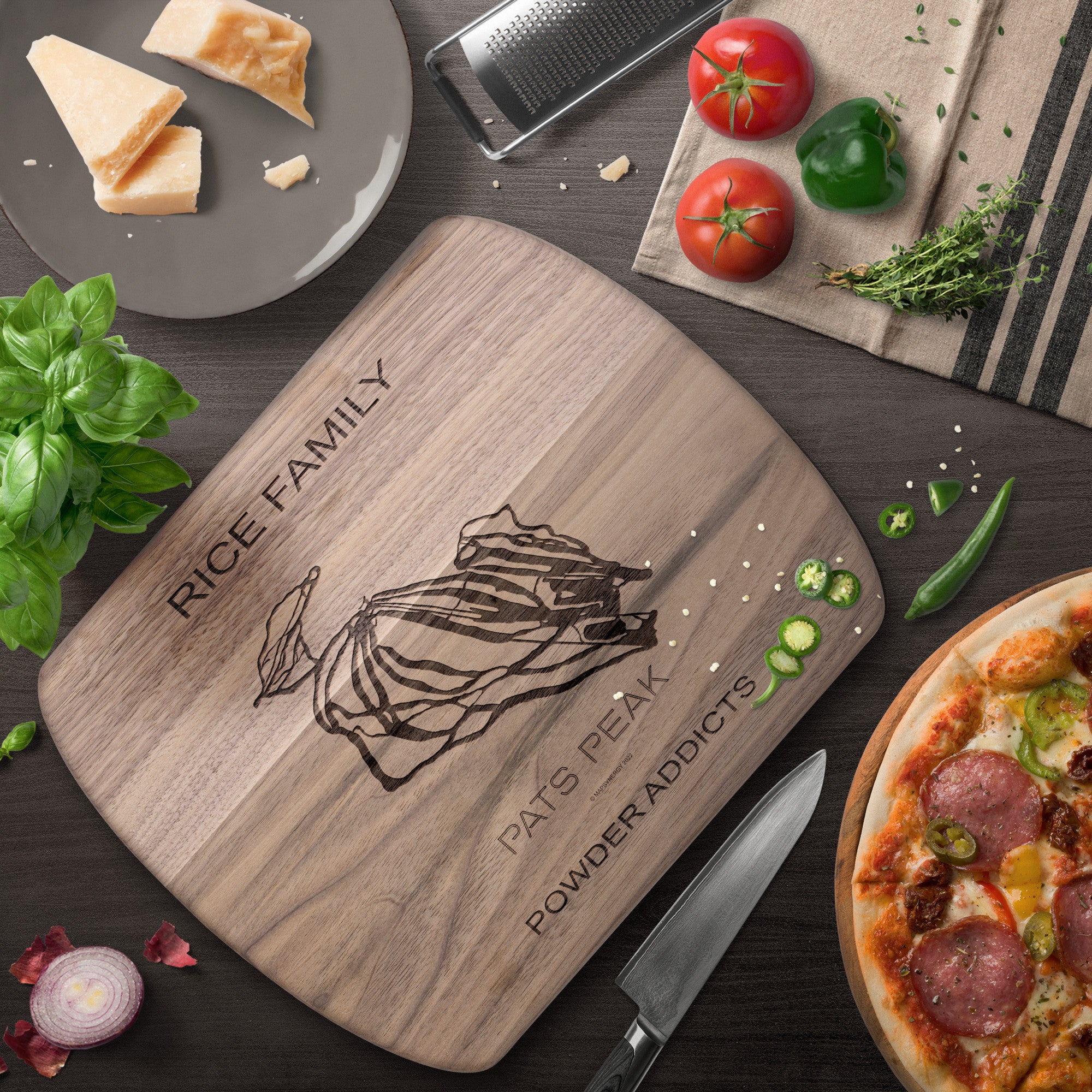 PERSONALIZED  Pats Peak, New Hampshire SKI TRAIL MAP CUTTING BOARD