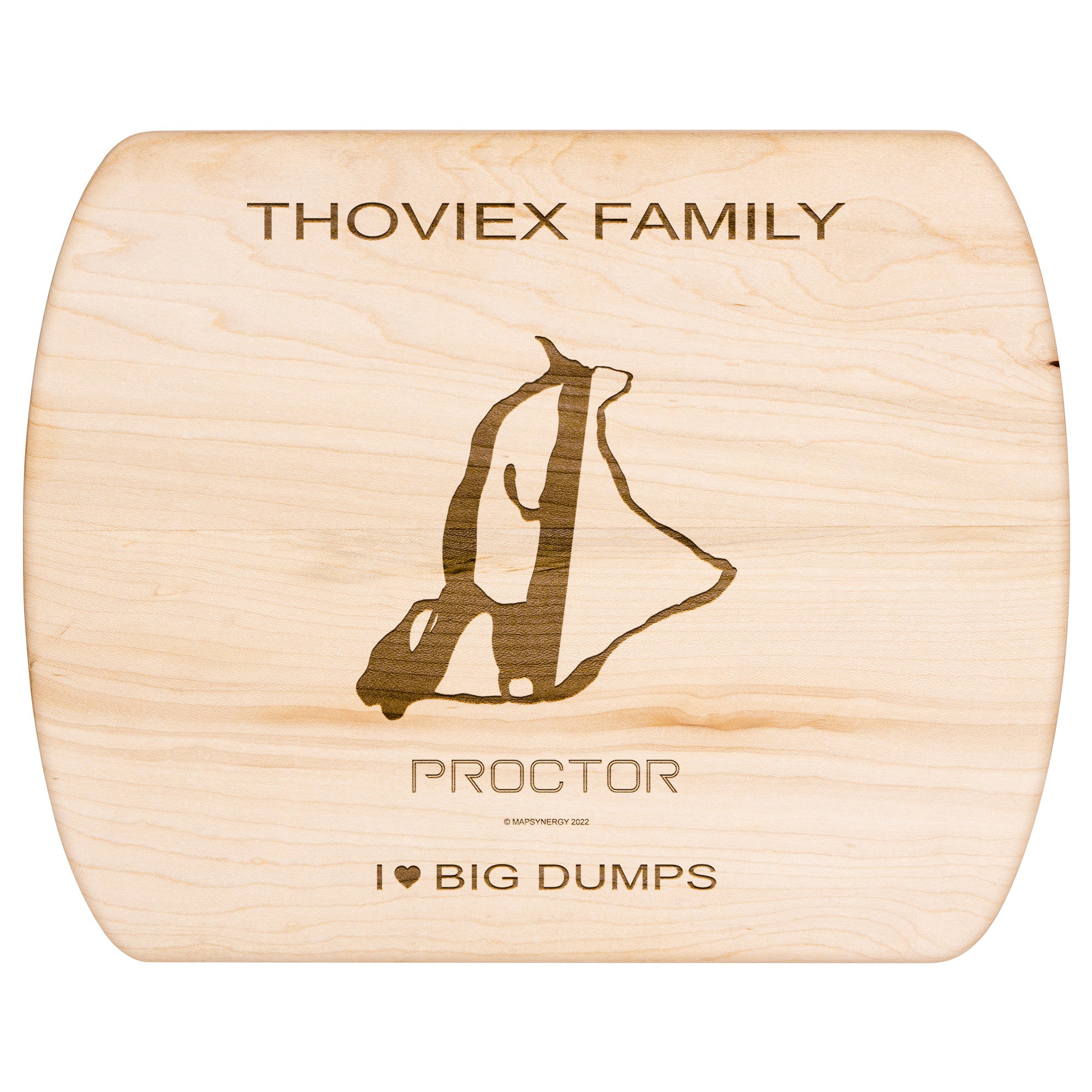 PERSONALIZED  Proctor, New Hampshire SKI TRAIL MAP CUTTING BOARD