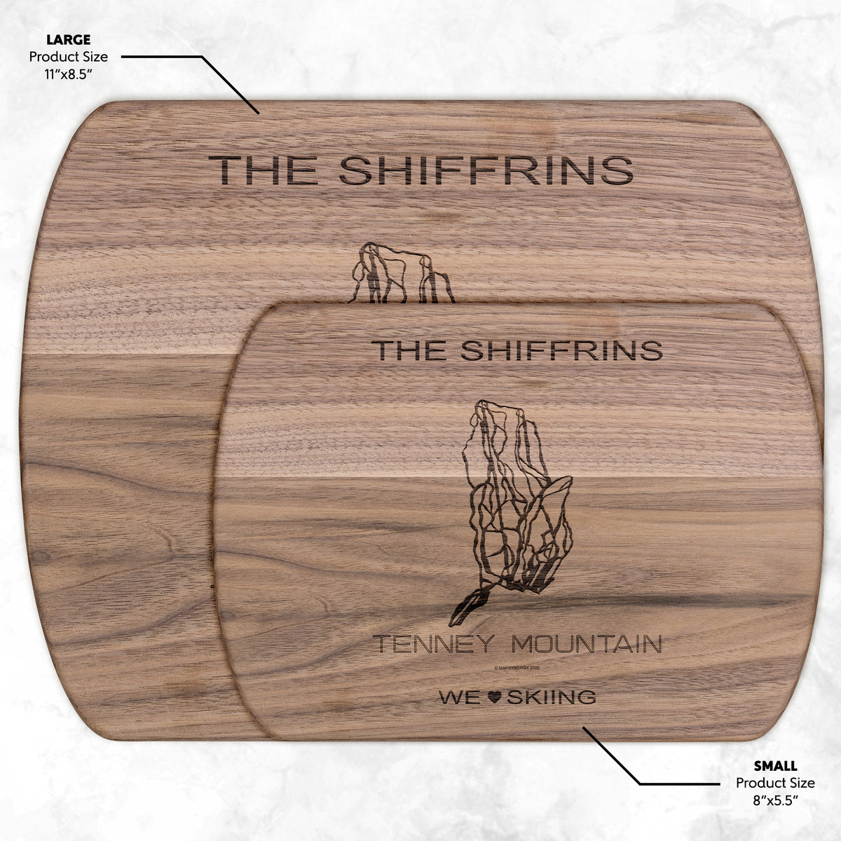 PERSONALIZED  Tenney Mountain, New Hampshire SKI TRAIL MAP CUTTING BOARD