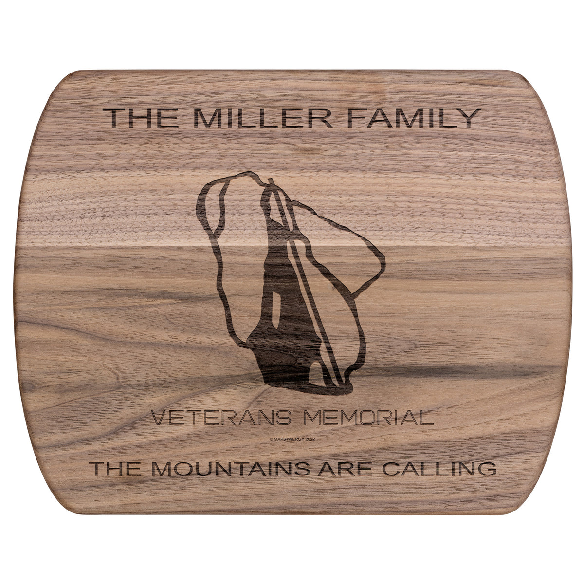 PERSONALIZED  Veterans Memorial, New Hampshire SKI TRAIL MAP CUTTING BOARD