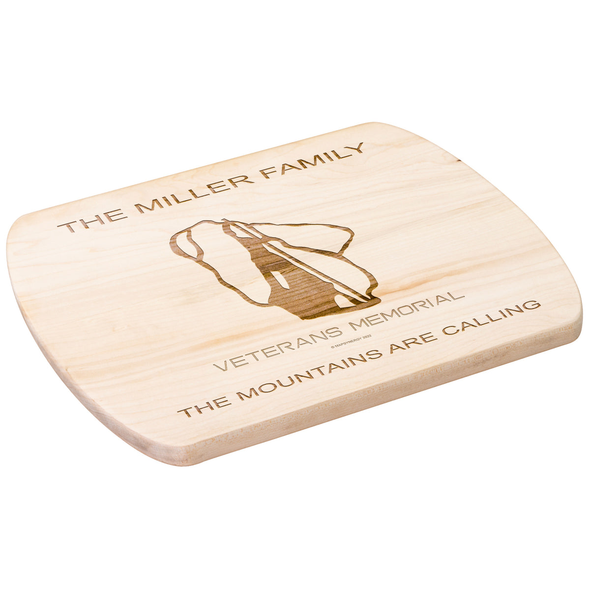 PERSONALIZED  Veterans Memorial, New Hampshire SKI TRAIL MAP CUTTING BOARD