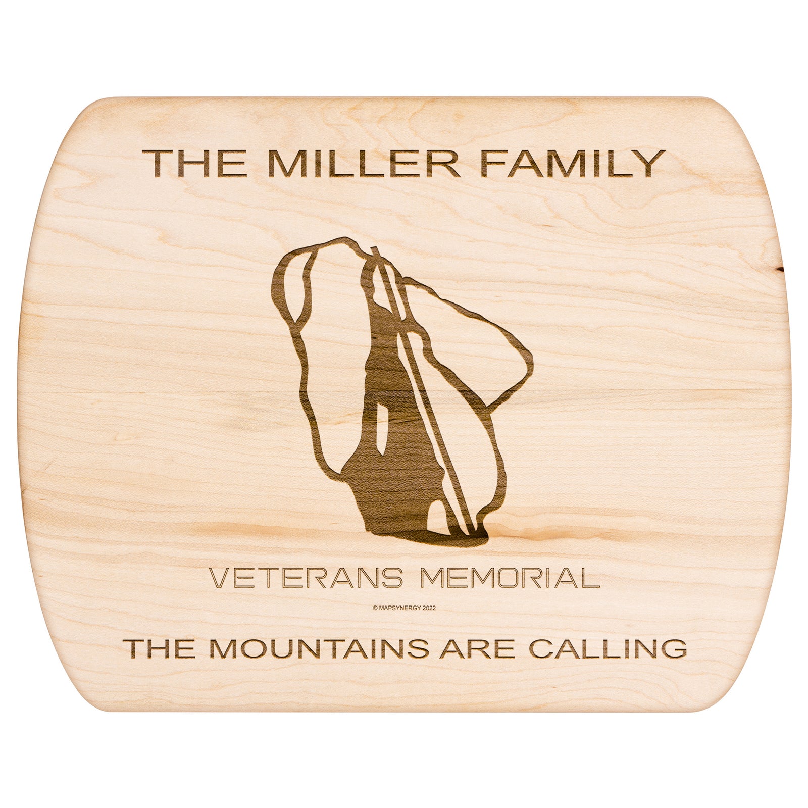 PERSONALIZED  Veterans Memorial, New Hampshire SKI TRAIL MAP CUTTING BOARD