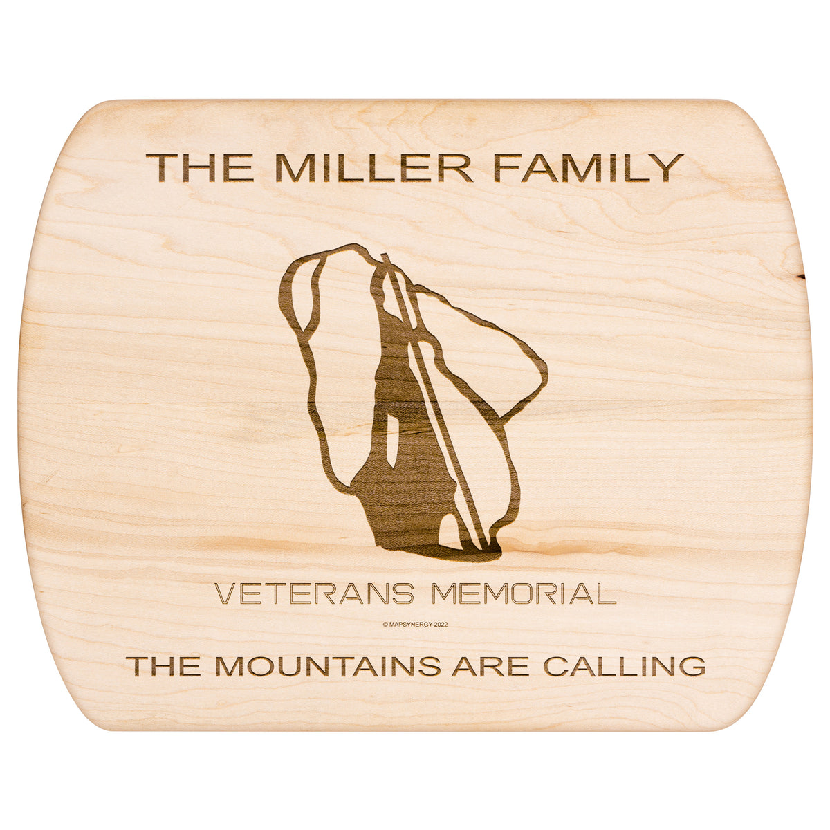 PERSONALIZED  Veterans Memorial, New Hampshire SKI TRAIL MAP CUTTING BOARD