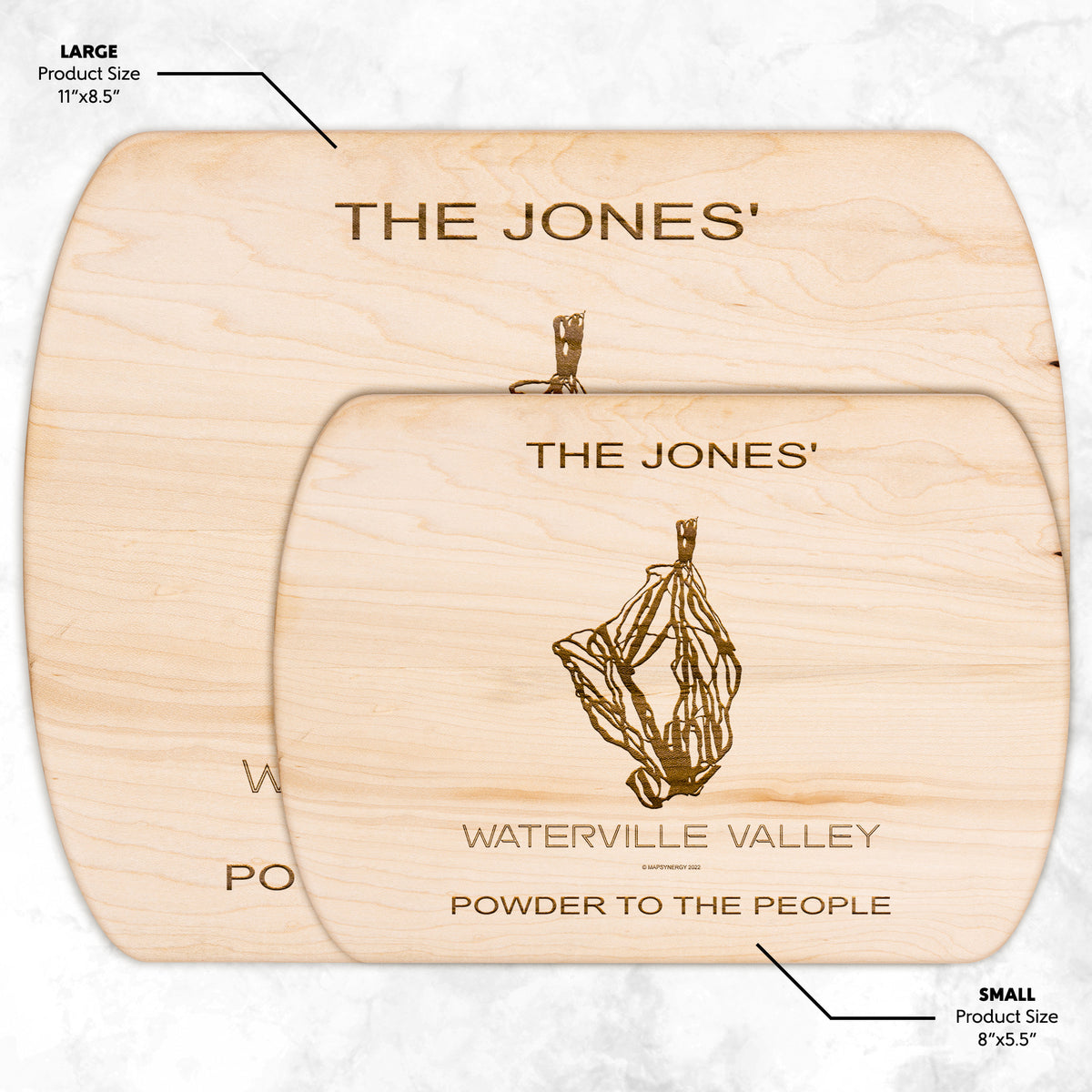PERSONALIZED  Waterville Valley, New Hampshire SKI TRAIL MAP CUTTING BOARD