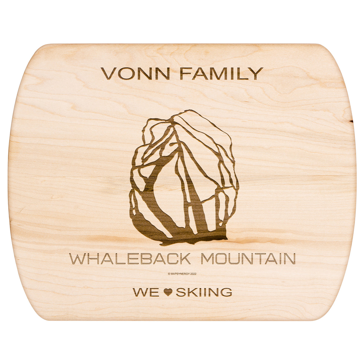 PERSONALIZED  Whaleback Mountain, New Hampshire SKI TRAIL MAP CUTTING BOARD