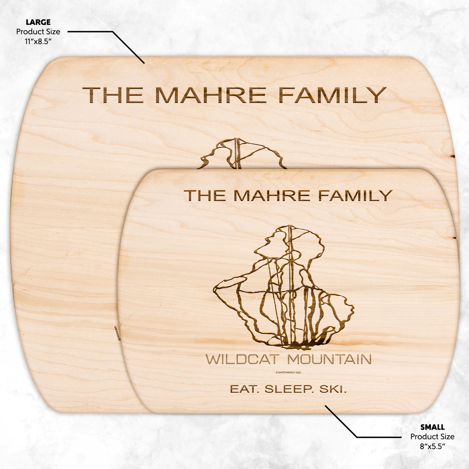 PERSONALIZED  Wildcat Mountain, New Hampshire SKI TRAIL MAP CUTTING BOARD