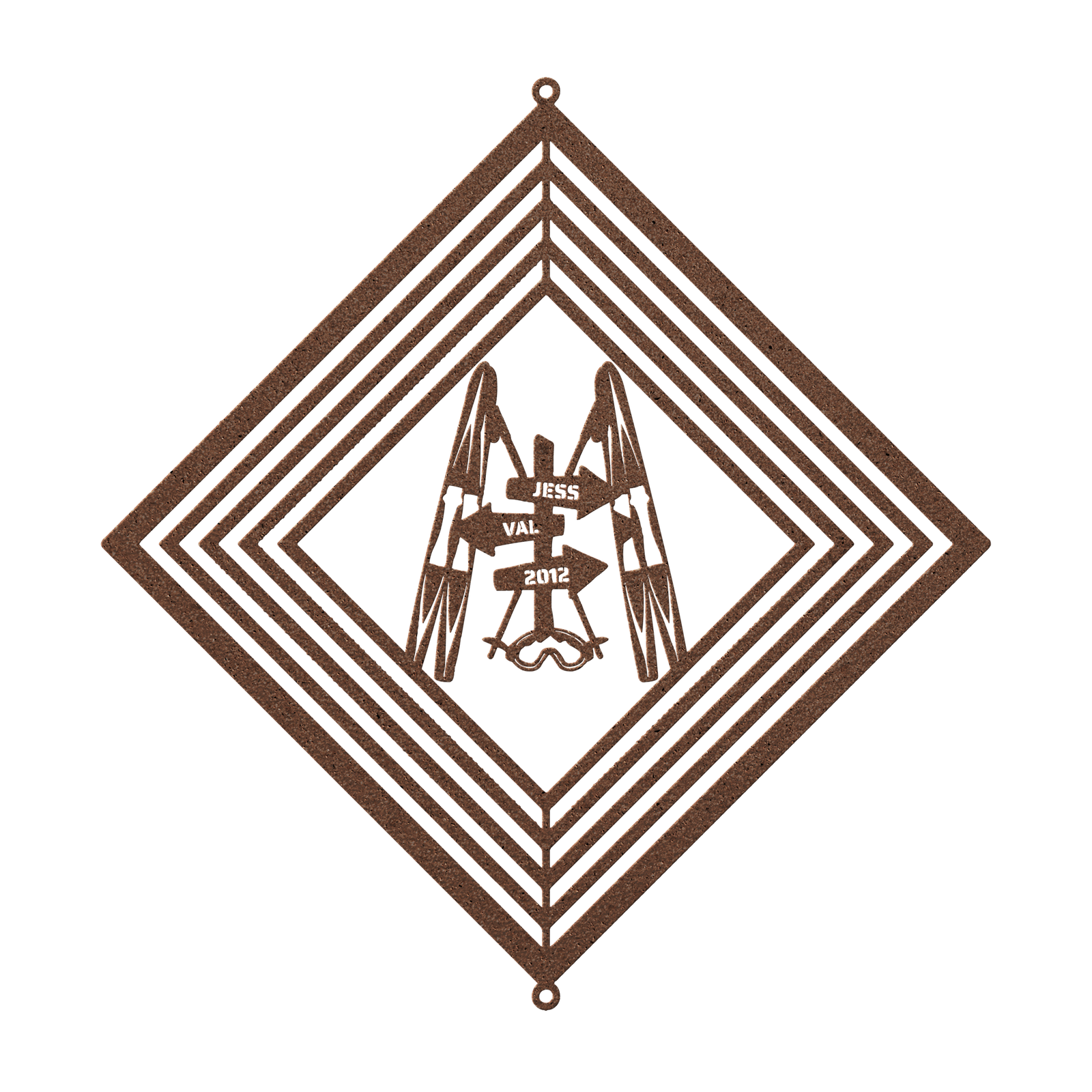 POWDER ADDICTS PERSONALIZED SKI COUPLE WIND SPINNER