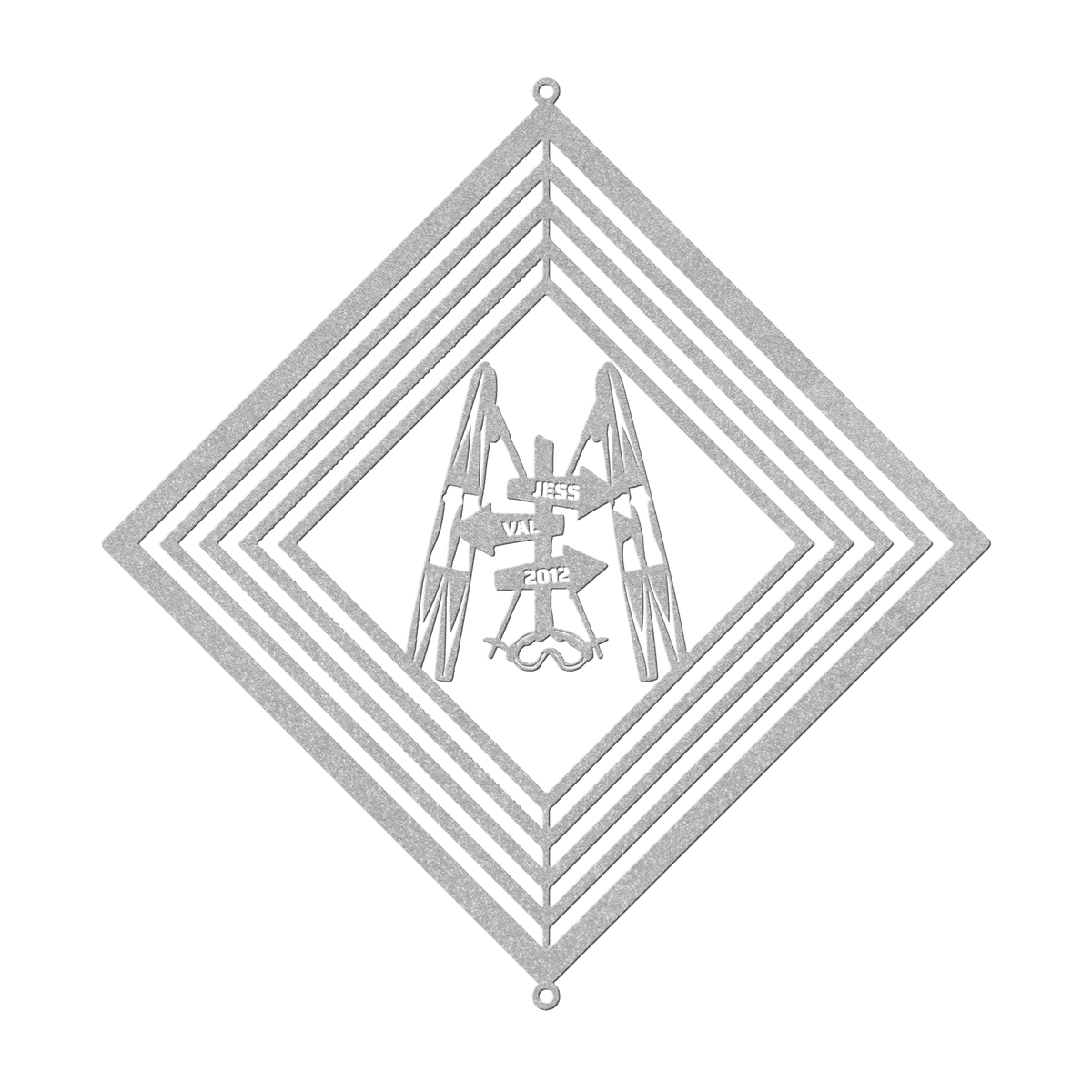 POWDER ADDICTS PERSONALIZED SKI COUPLE WIND SPINNER