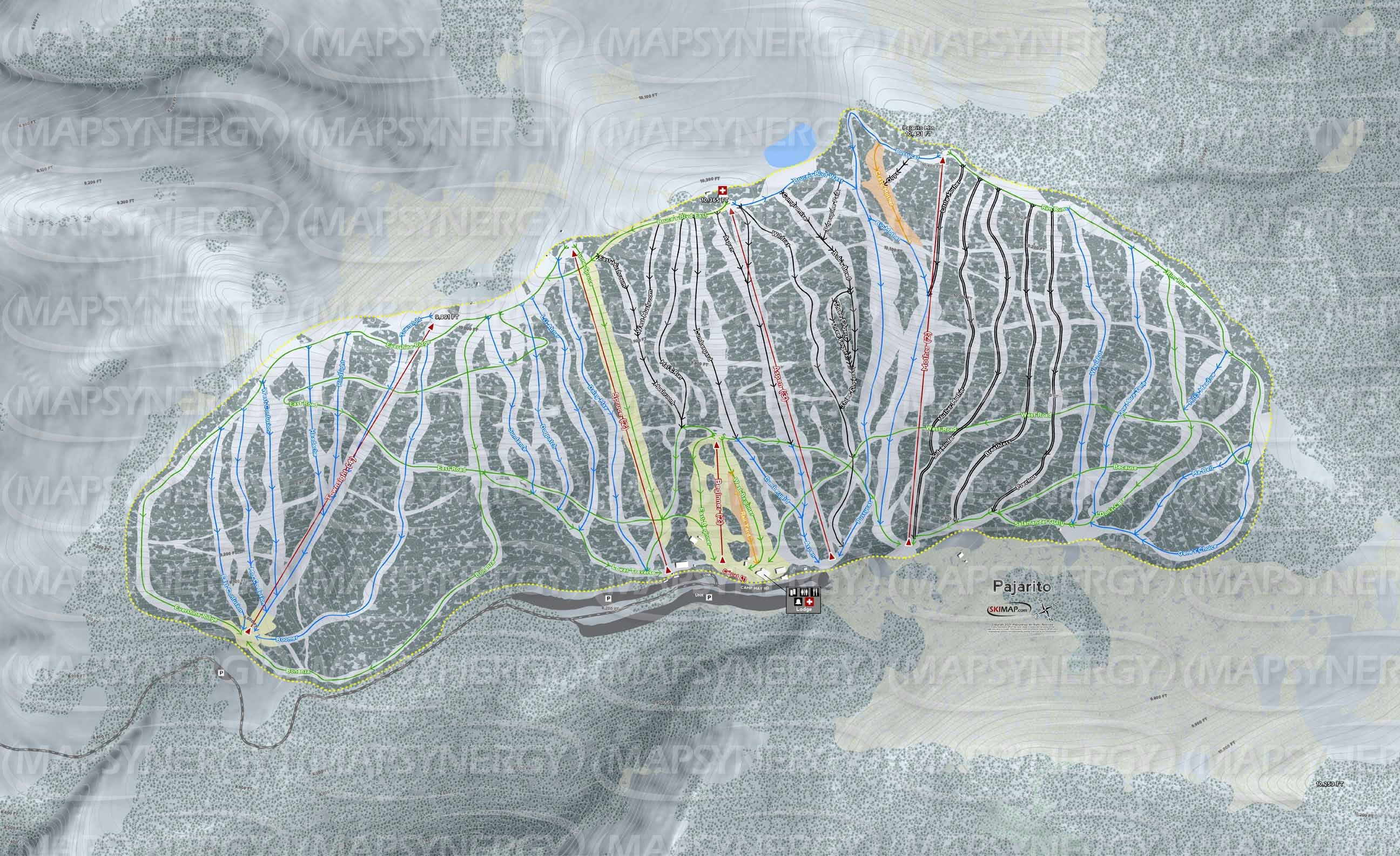 Pajarito trail map