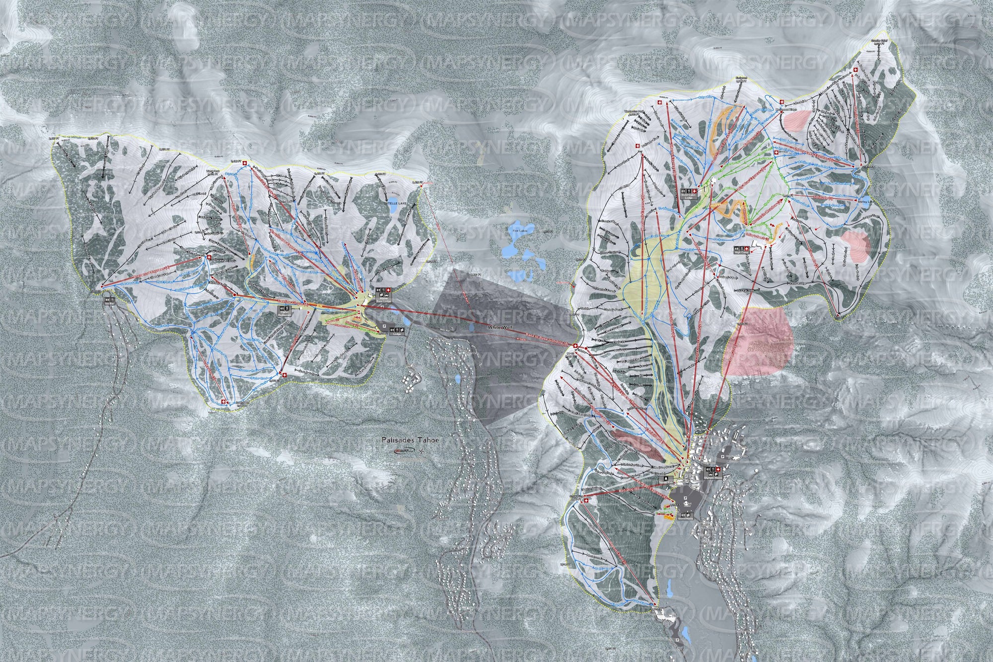 Palisades Tahoe trail map