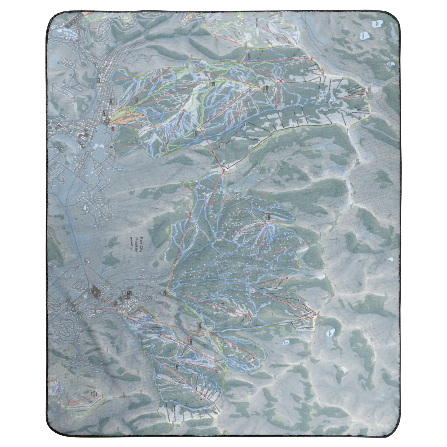 Park City, Utah Ski Resort Map Concert Blanket