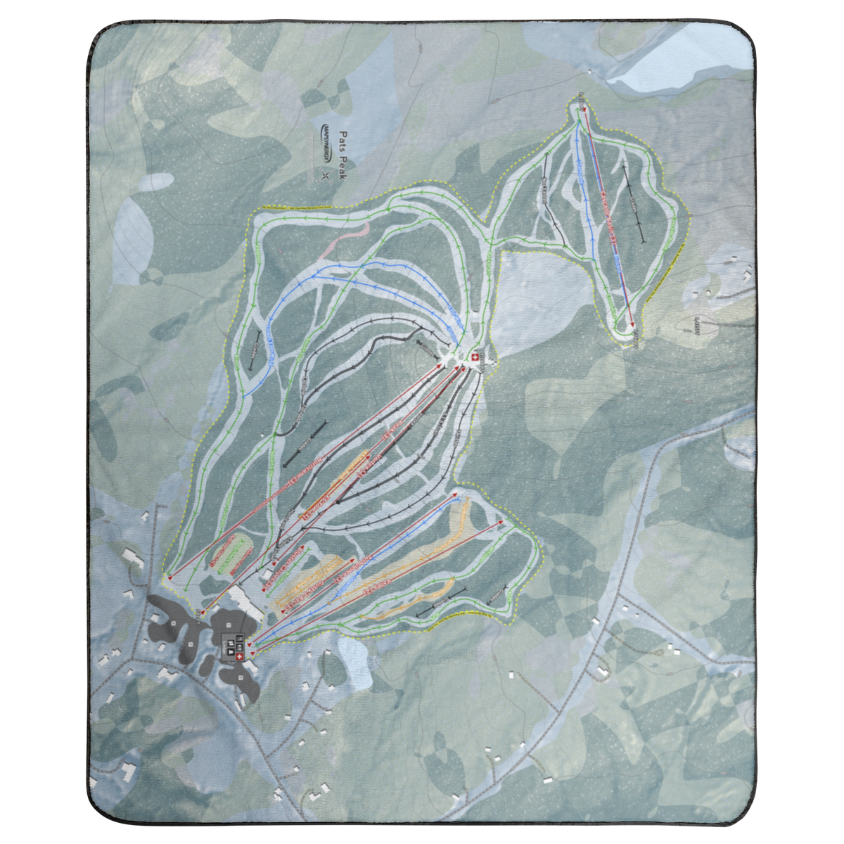 Pats Peak, New Hampshire Ski Resort Map Concert Blanket