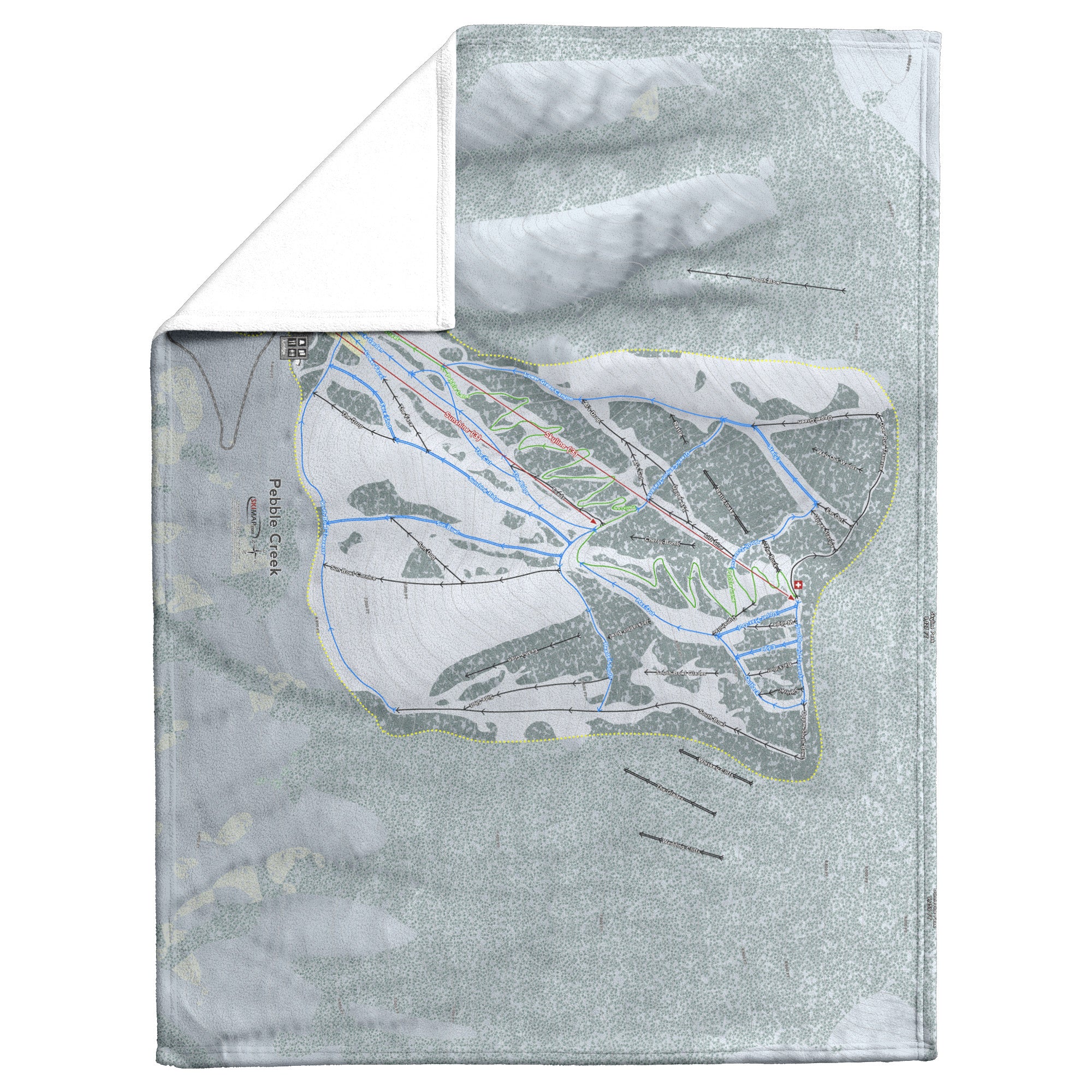 Pebble Creek, Idaho Ski Resort Map Blanket