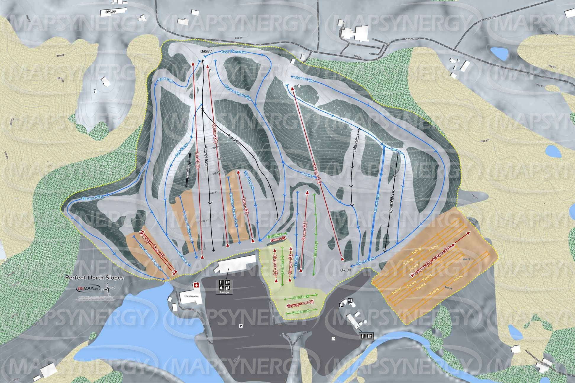 Perfect North Slopes trail map