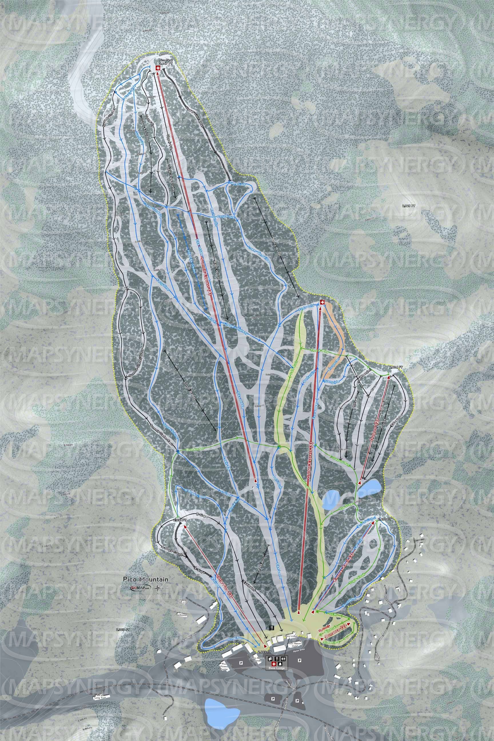 Pico Mountain trail map