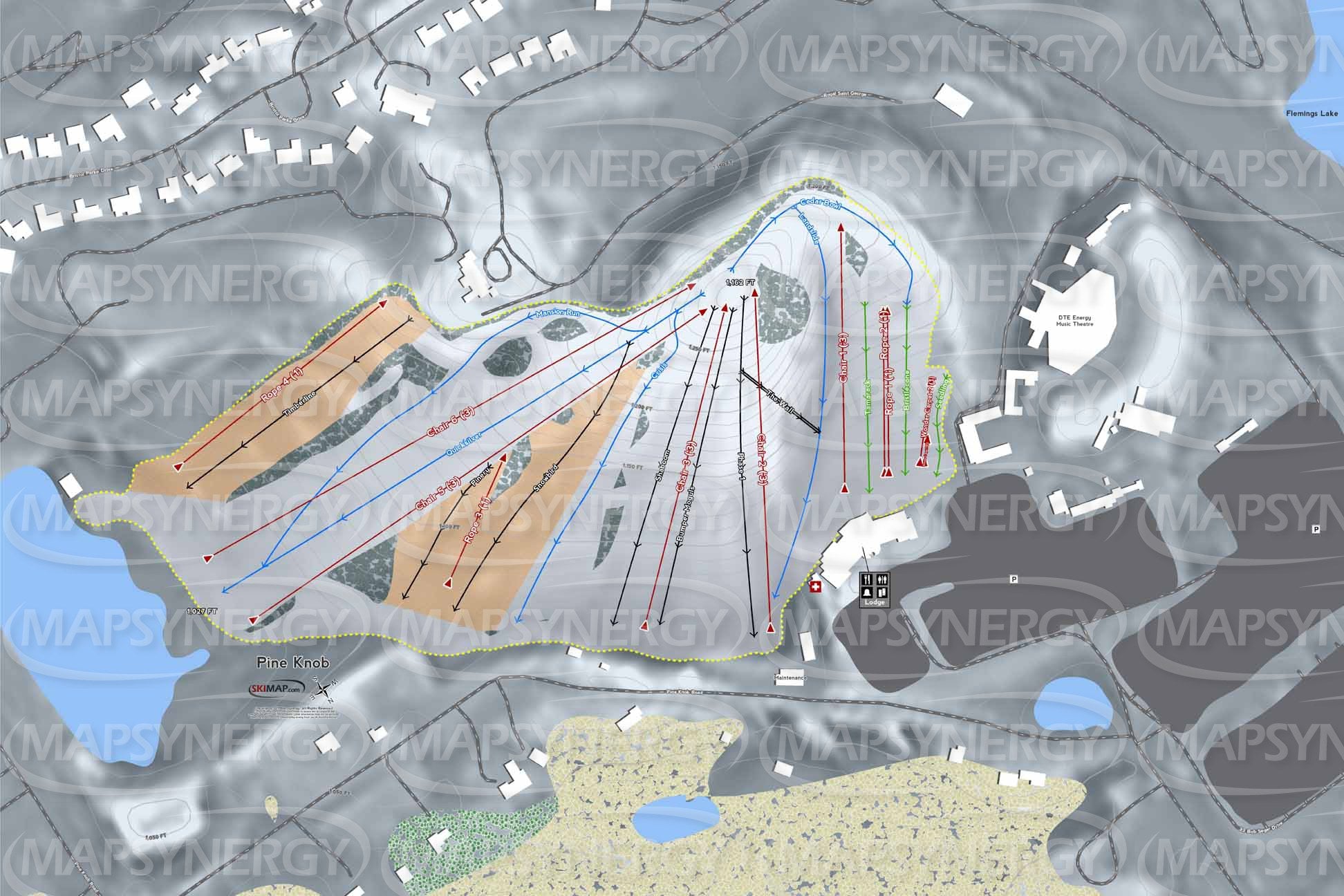 Pine Knob trail map