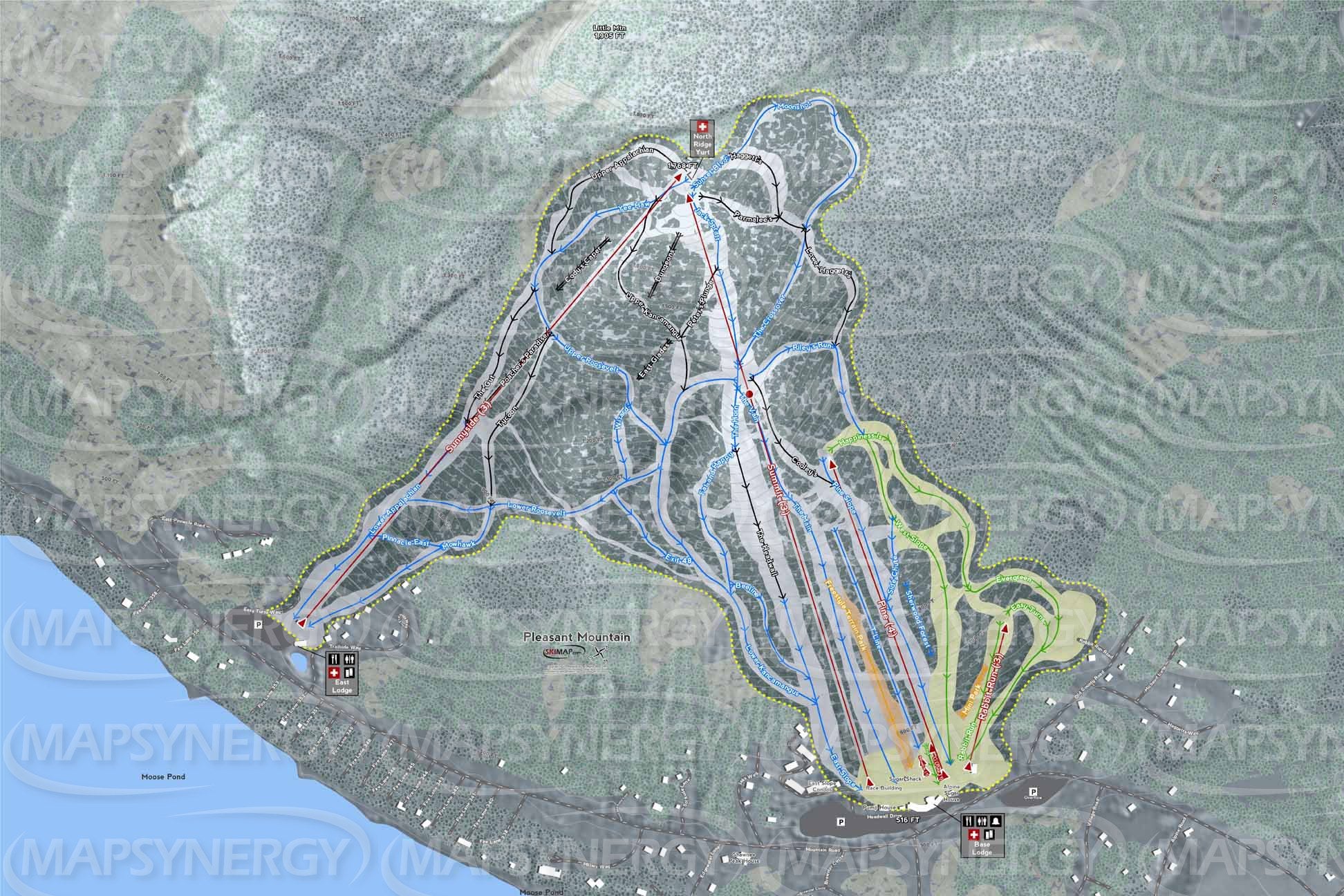 Pleasant Mountain trail map