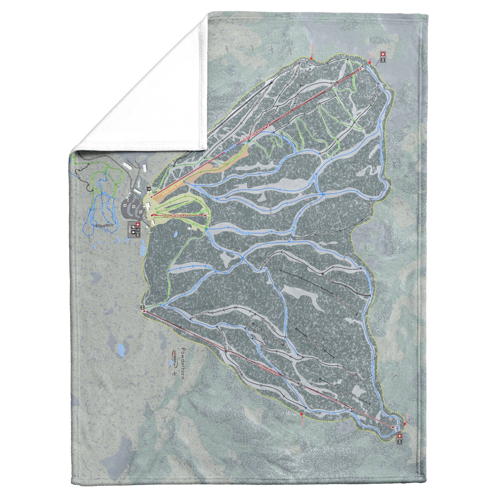 Powderhorn, Colorado Ski Resort Map Blanket