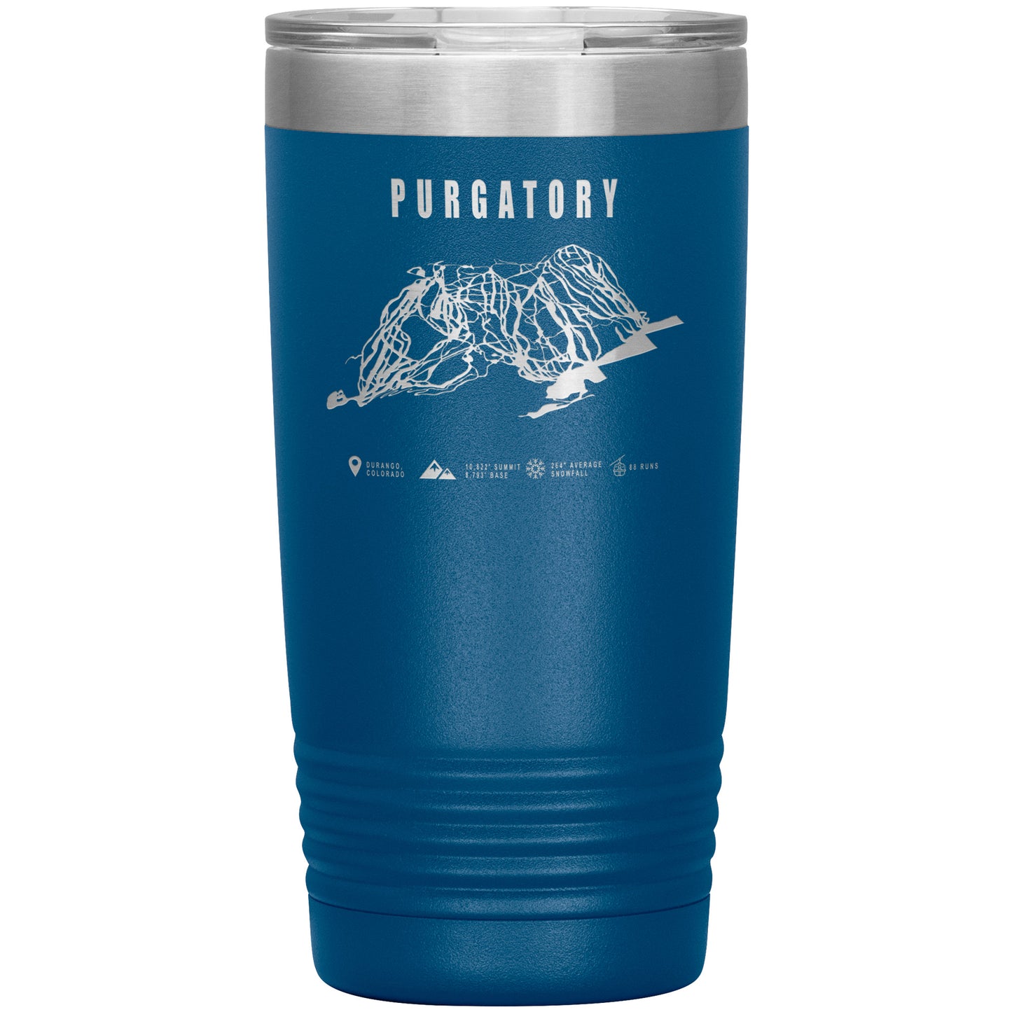 Purgatory Colorado Ski Trail Map 20oz Tumbler