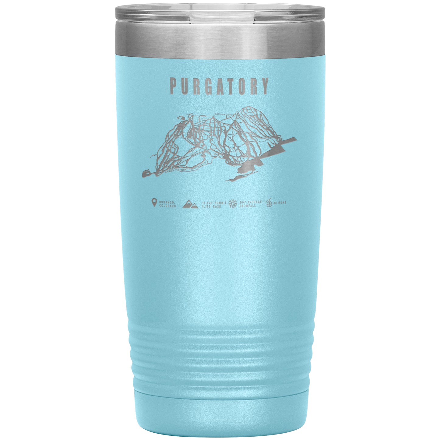 Purgatory Colorado Ski Trail Map 20oz Tumbler