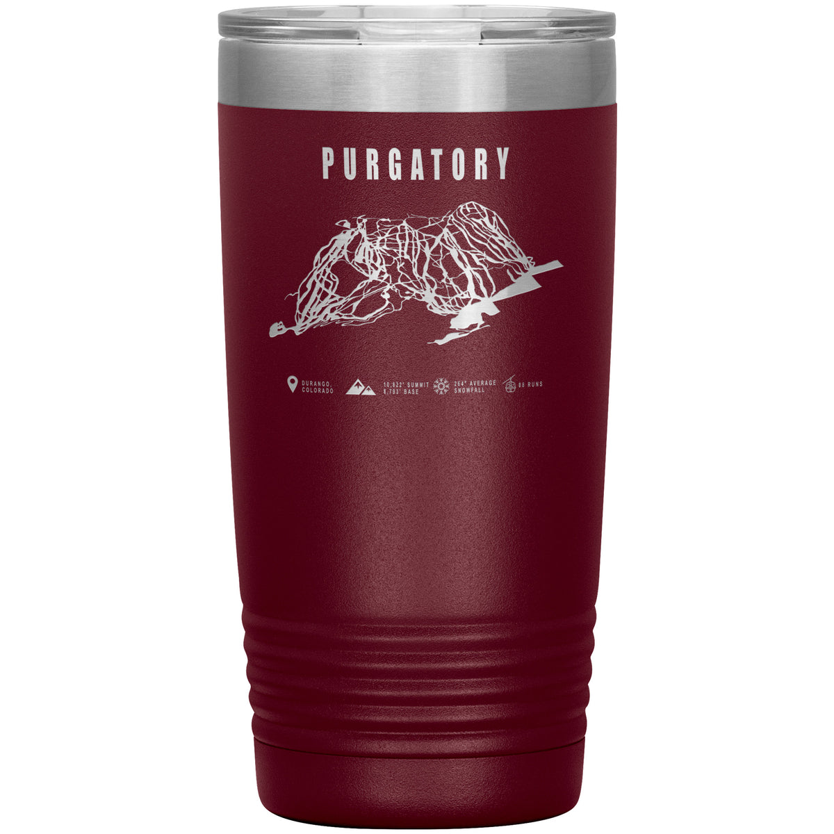 Purgatory Colorado Ski Trail Map 20oz Tumbler