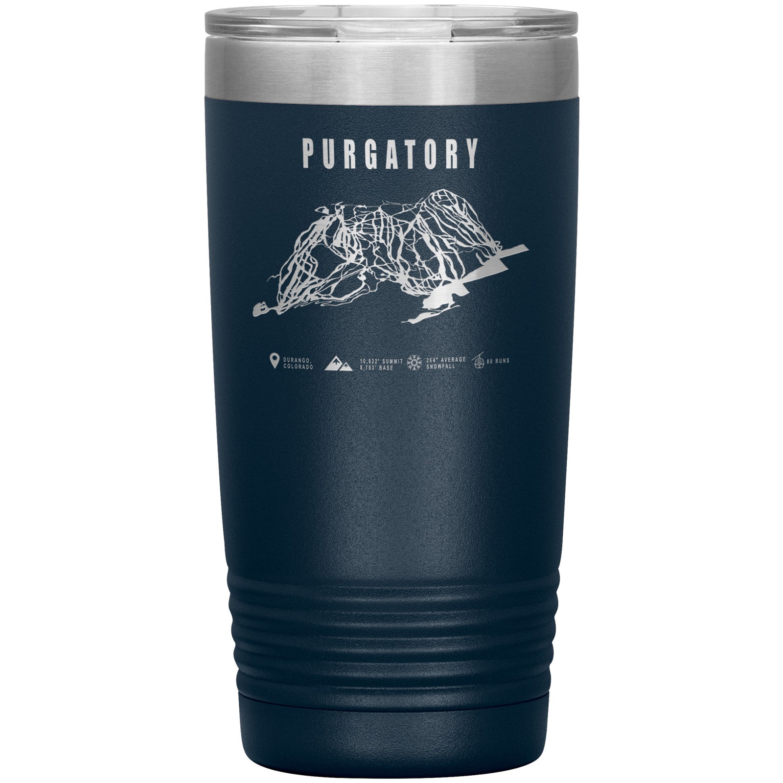 Purgatory Colorado Ski Trail Map 20oz Tumbler