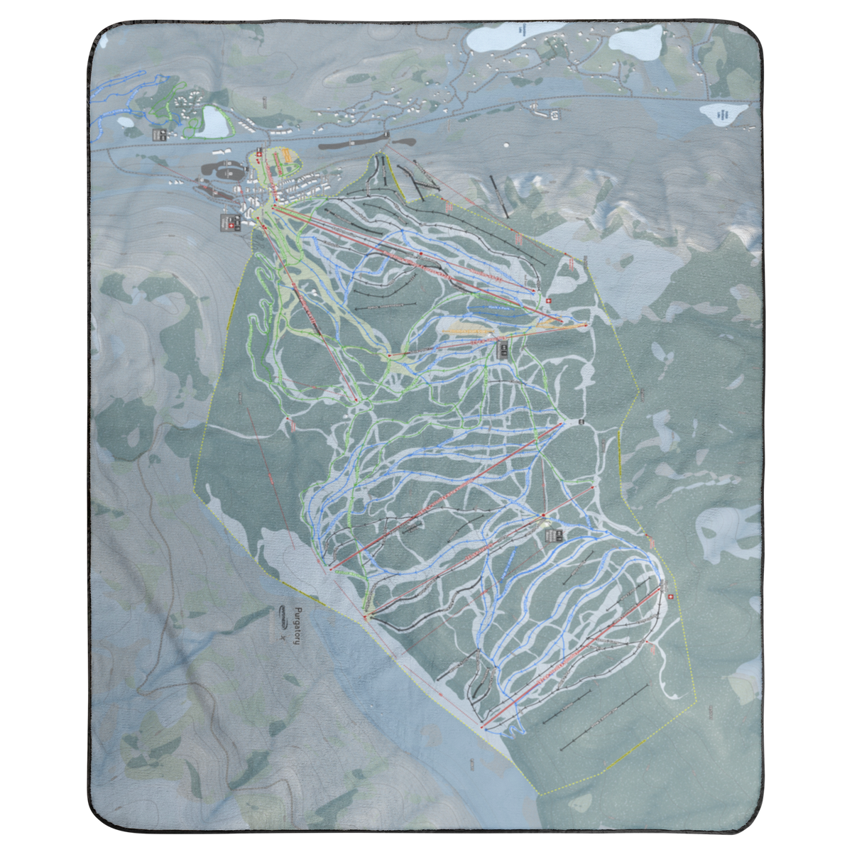 Purgatory, Colorado Ski Resort Map Concert Blanket