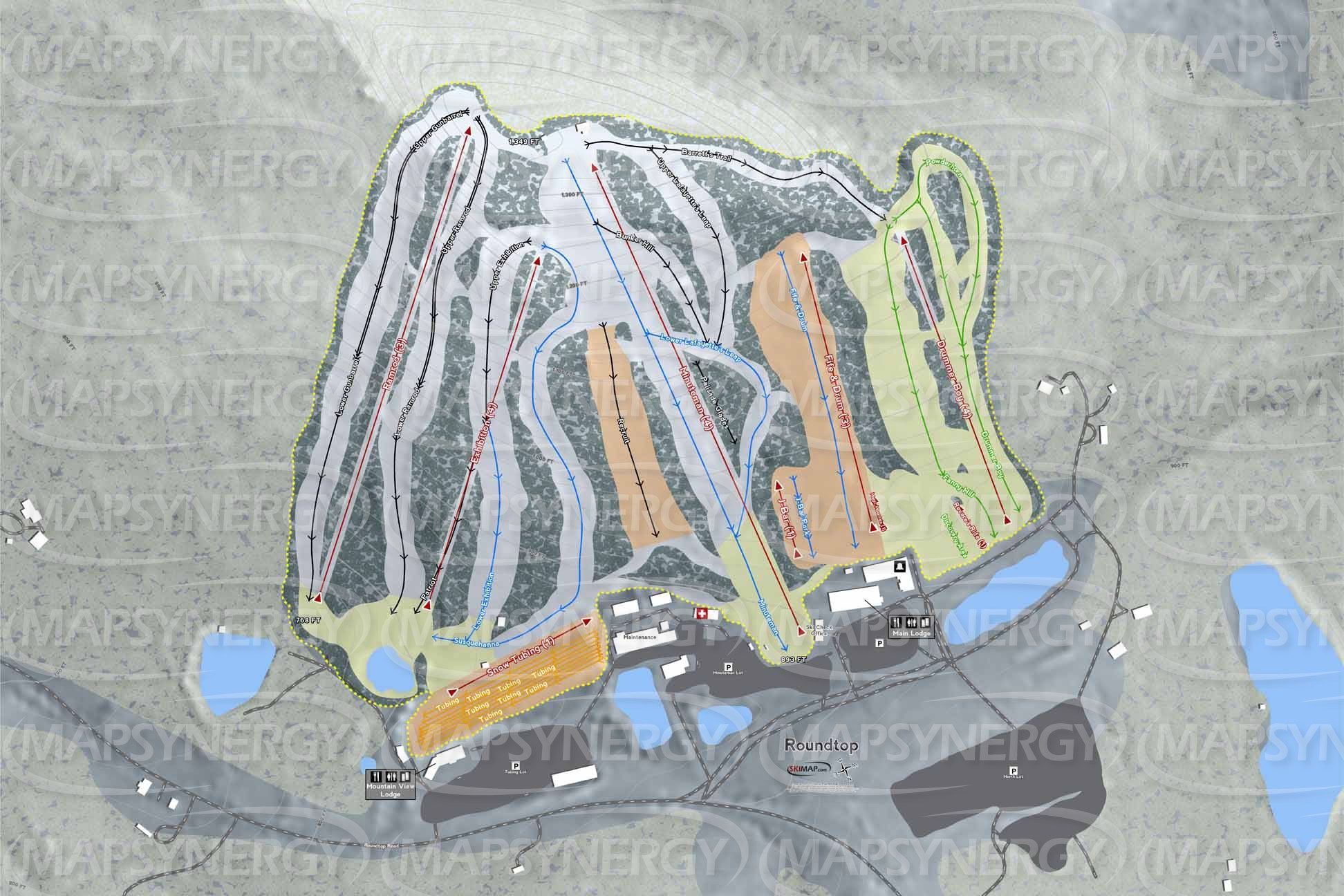 Roundtop trail map