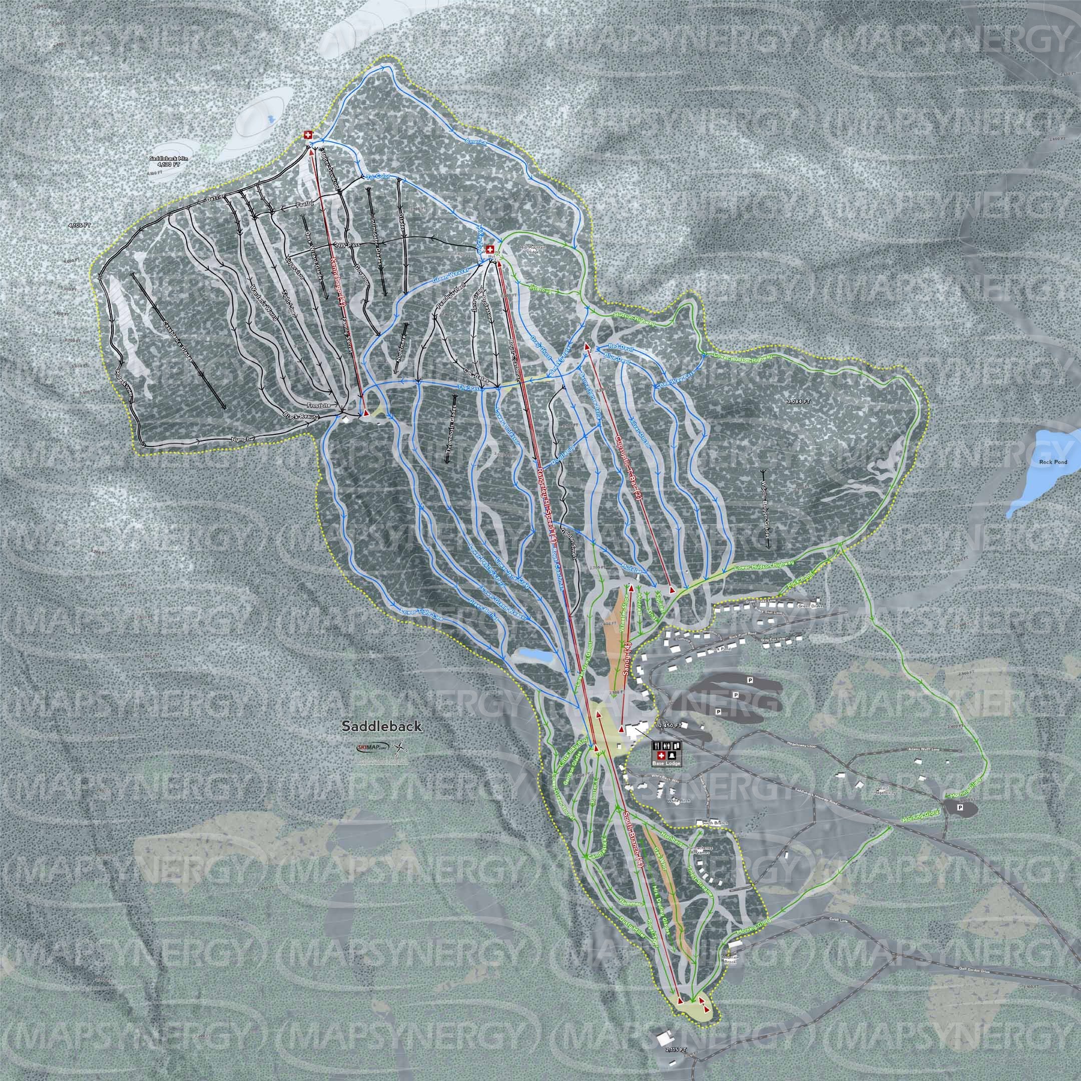 Saddleback Mountain trail map