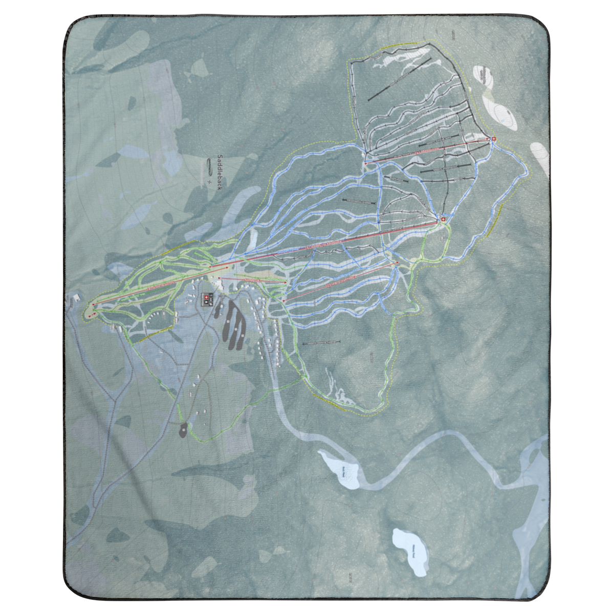 Saddleback Mountain, Maine Ski Resort Map Concert Blanket
