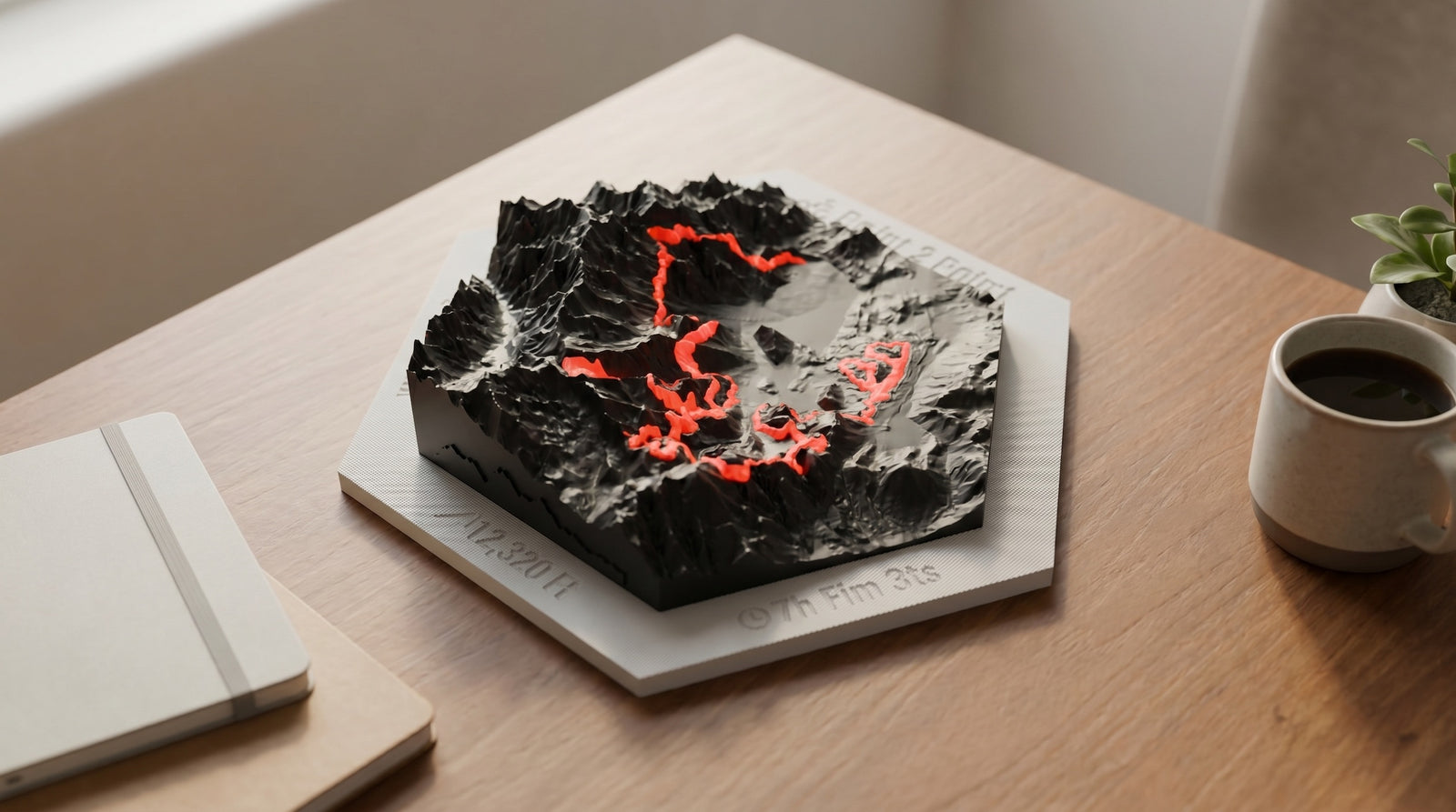 Custom 3D Printed Hiking Map Wallart from Your GPX Route