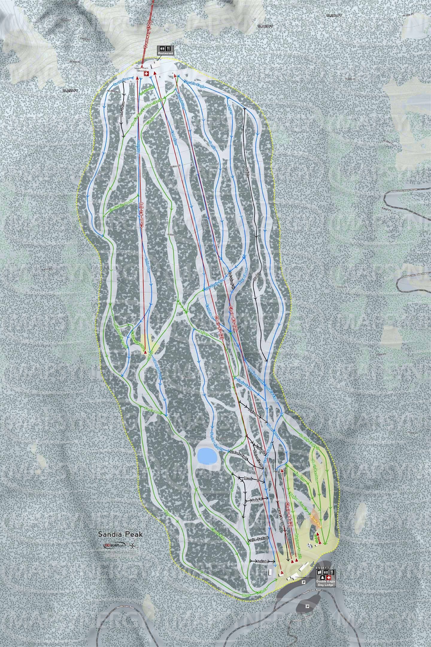 Sandia Peak trail map