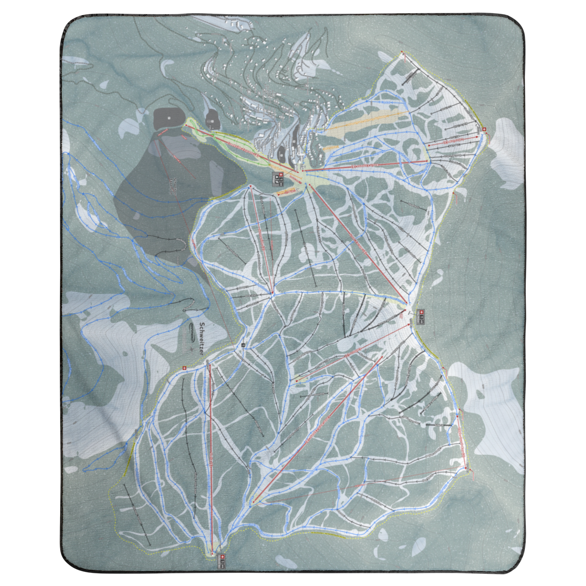 Schweitzer, Idaho Ski Resort Map Concert Blanket