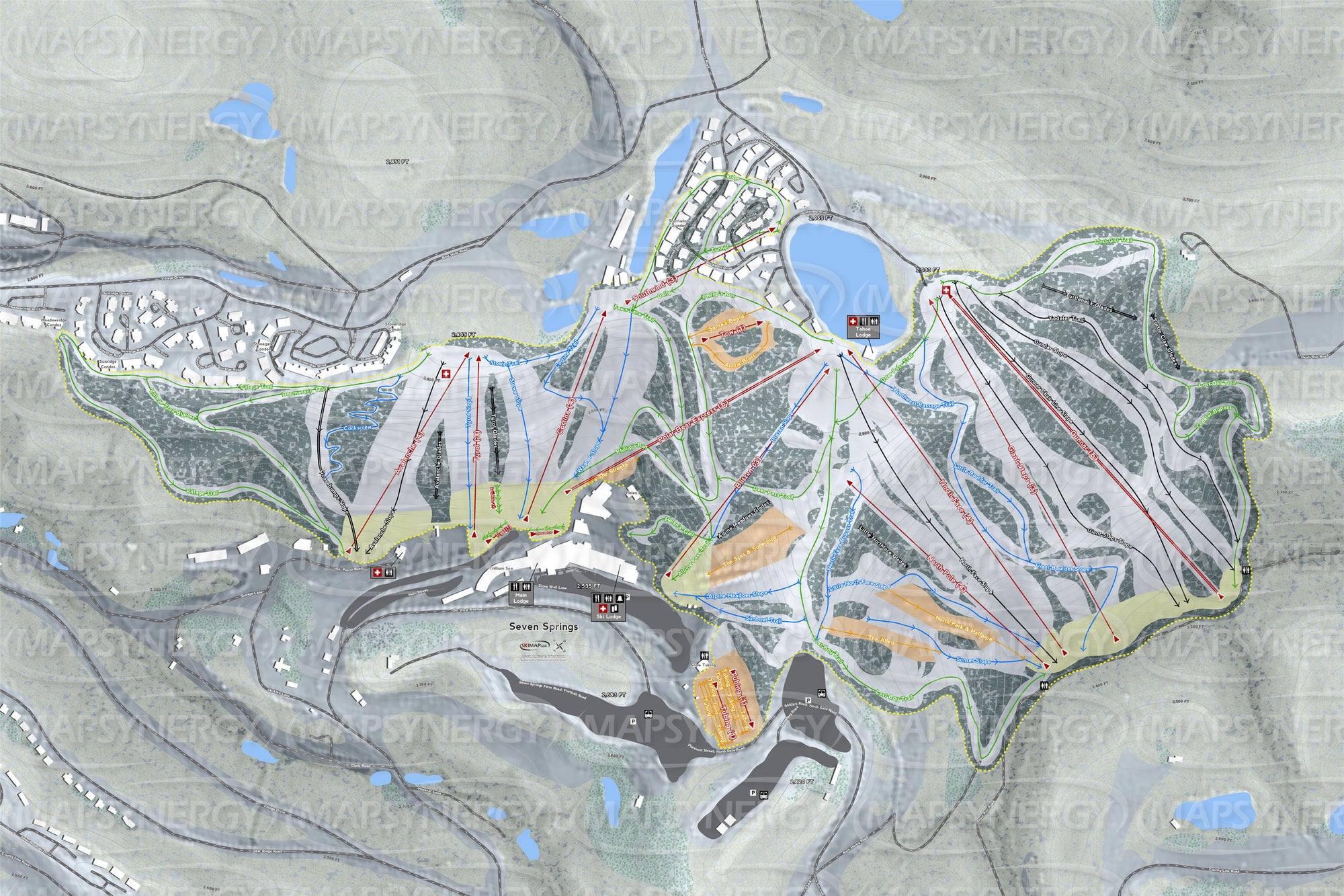 Seven Springs trail map