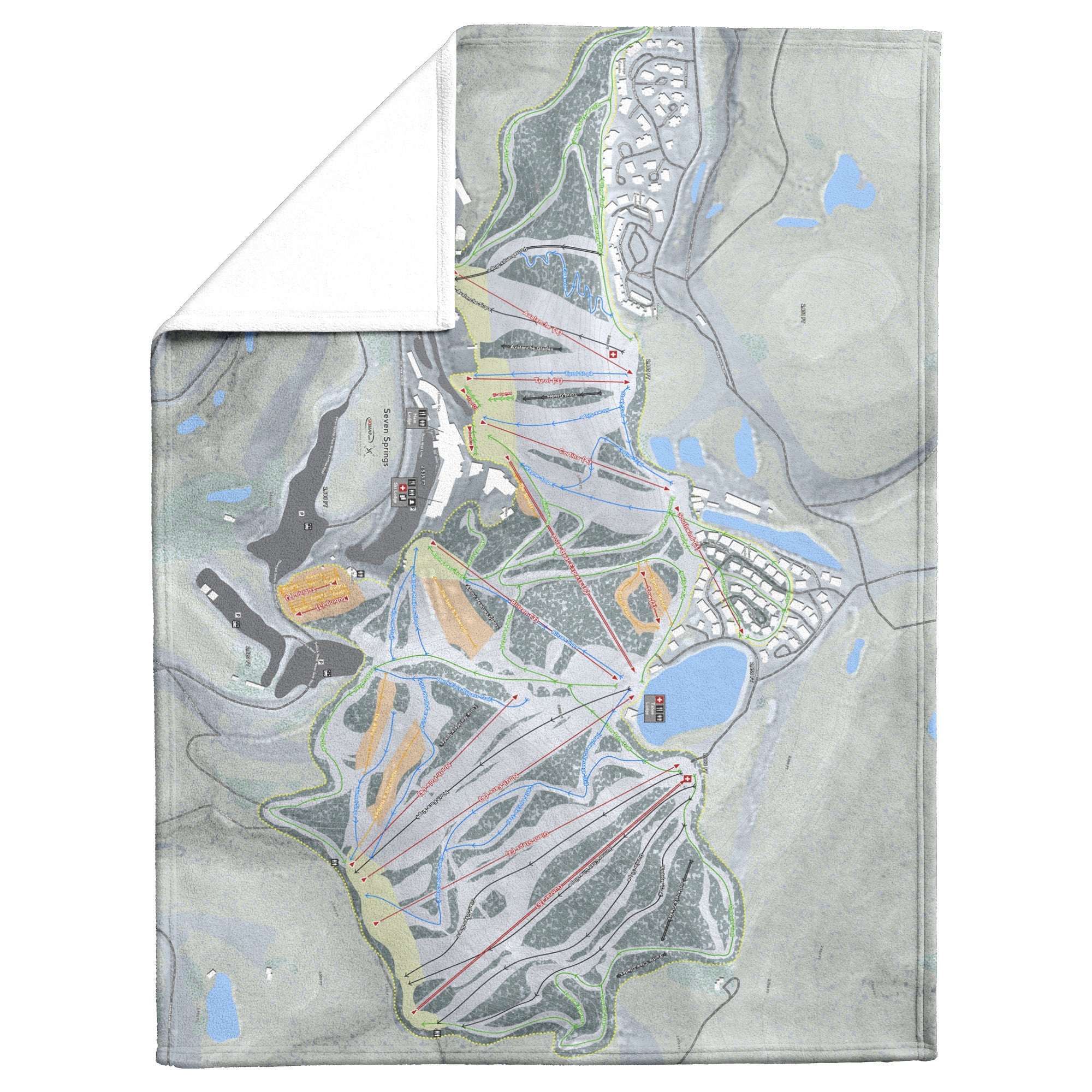 Seven Springs, Pennsylvania Ski Resort Map Blanket