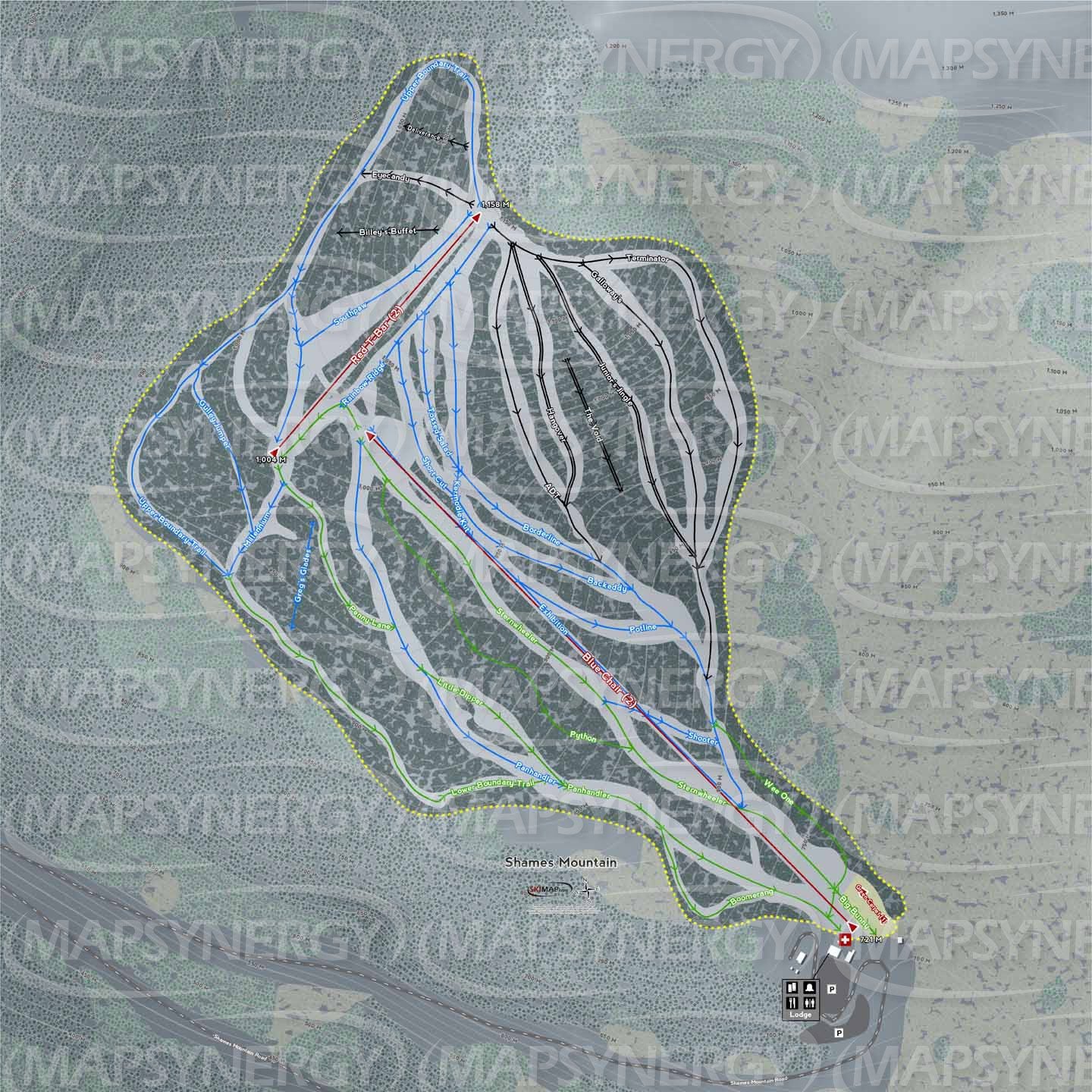 Shames Mountain trail map
