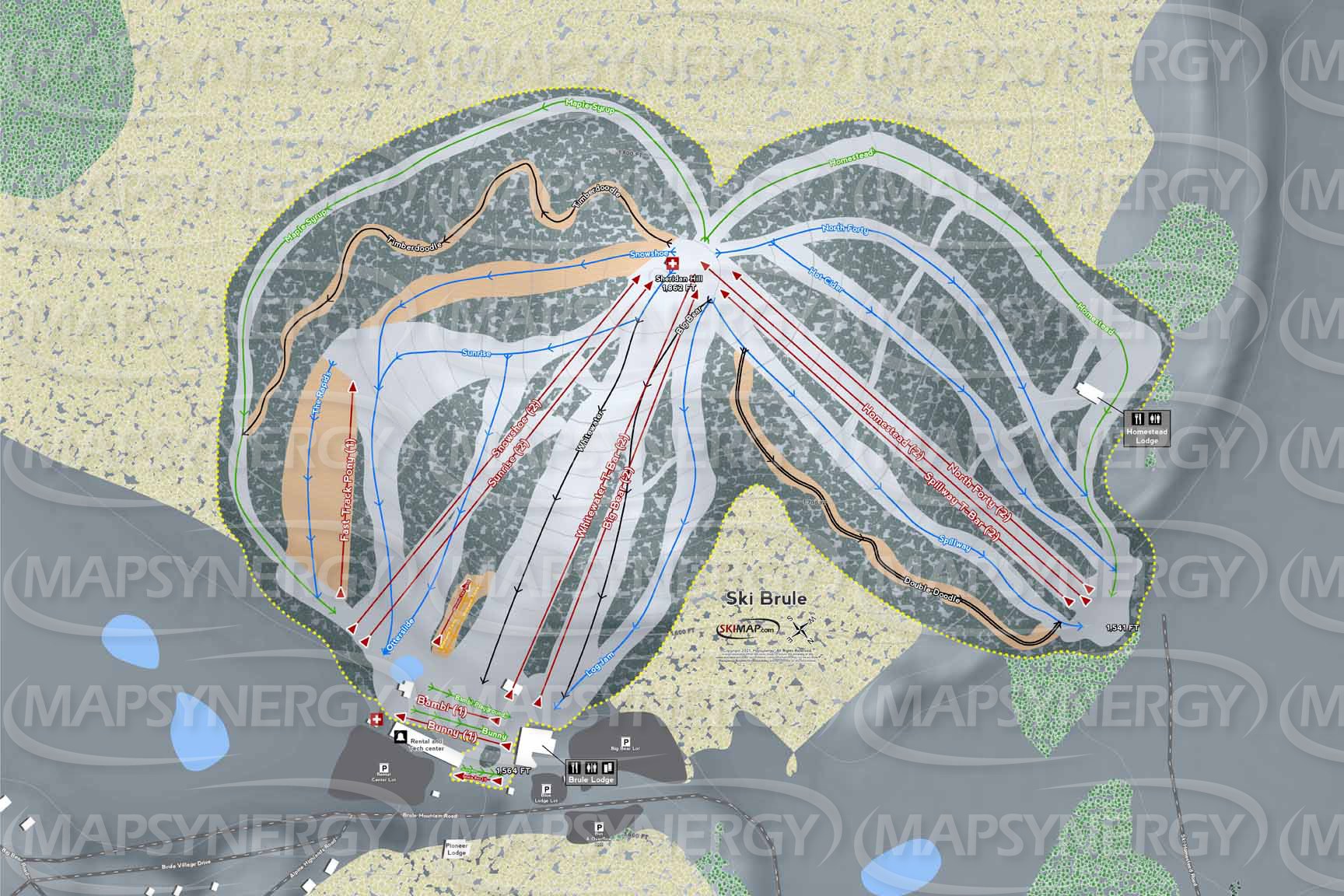 Ski Brule trail map