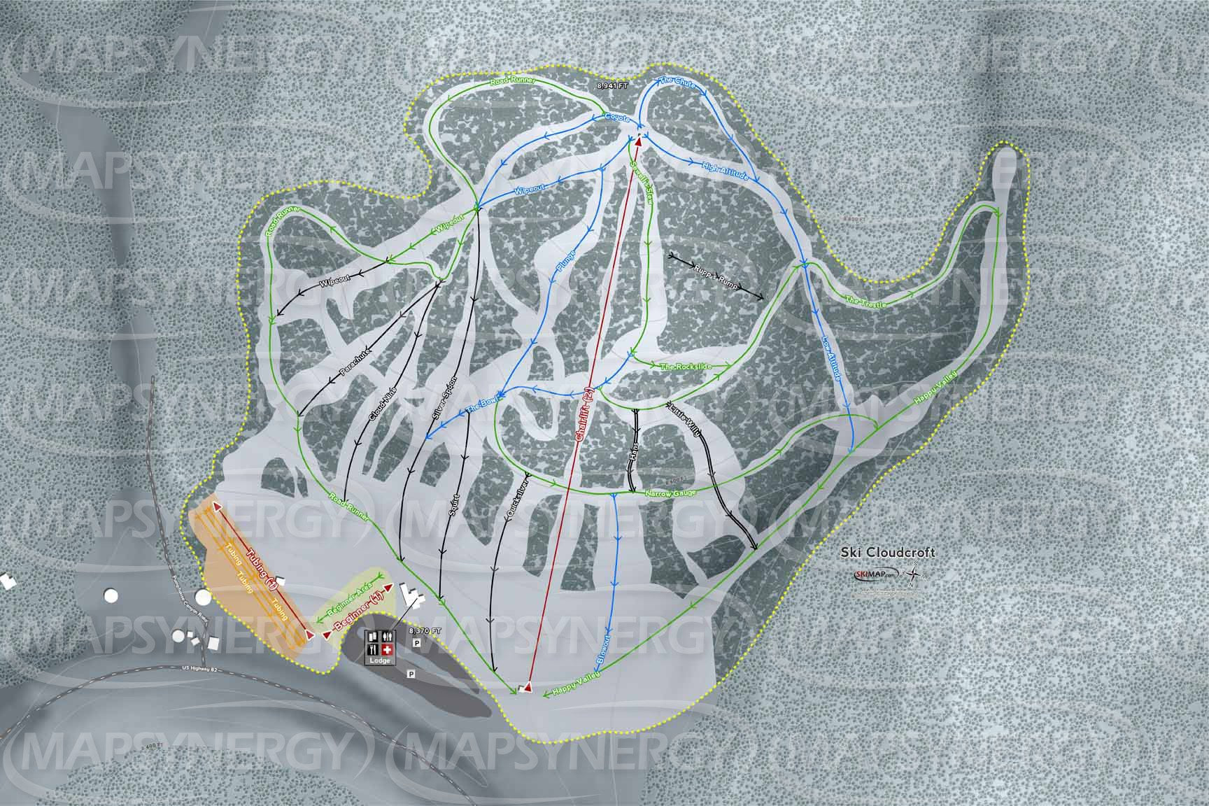 Ski Cloudcroft trail map