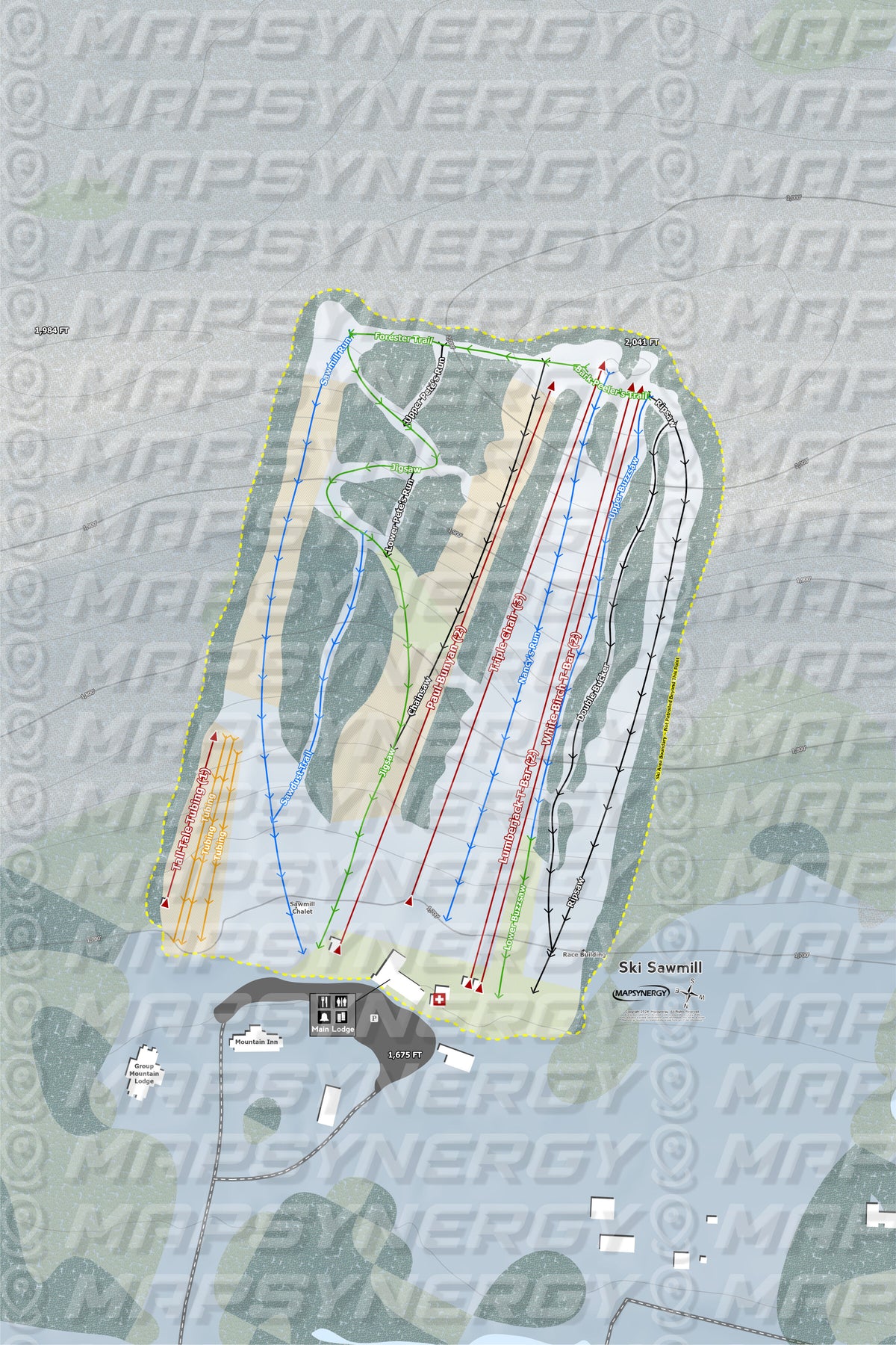 Ski Sawmill trail map