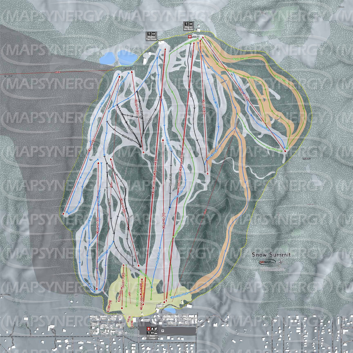 Snow Summit trail map