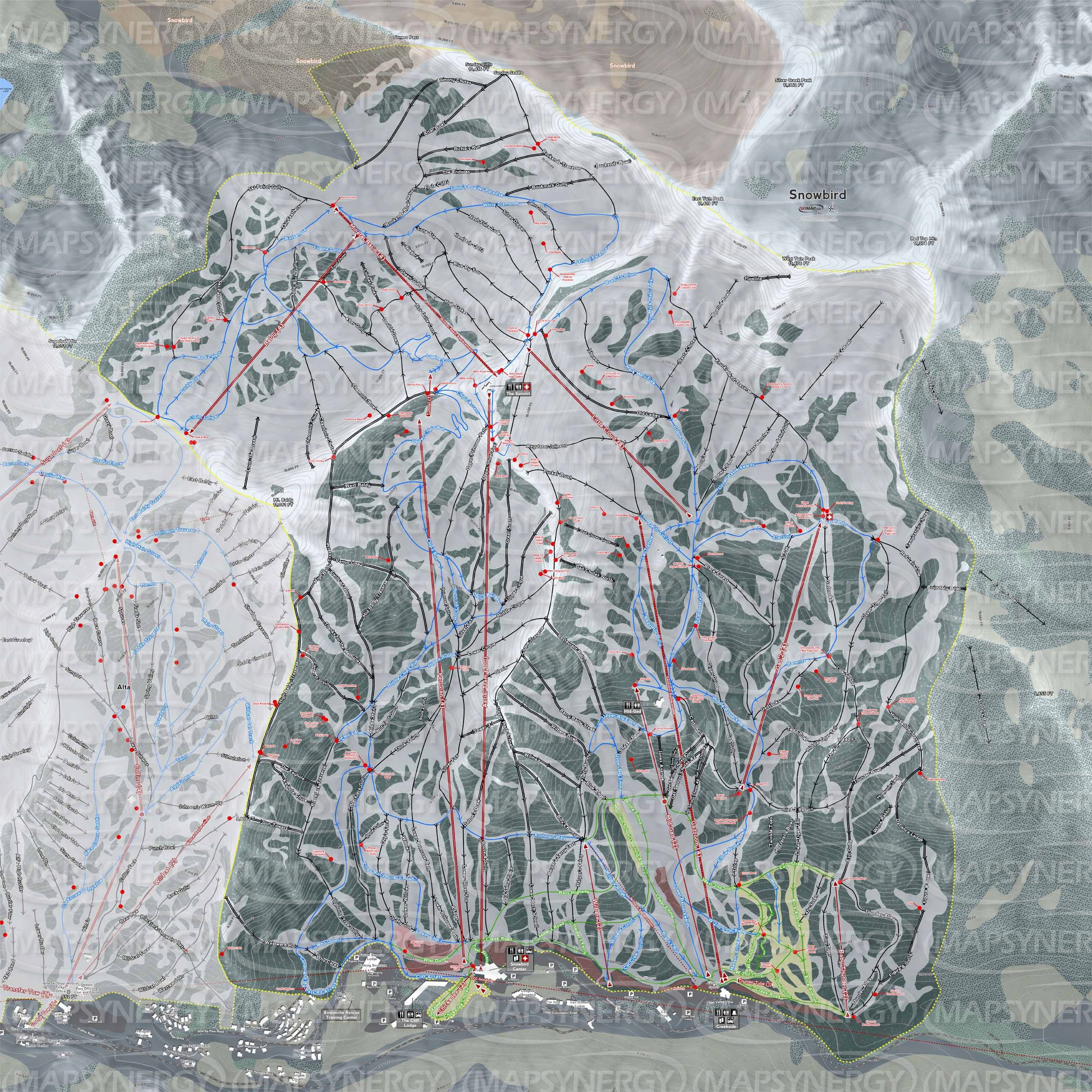 Snowbird trail map