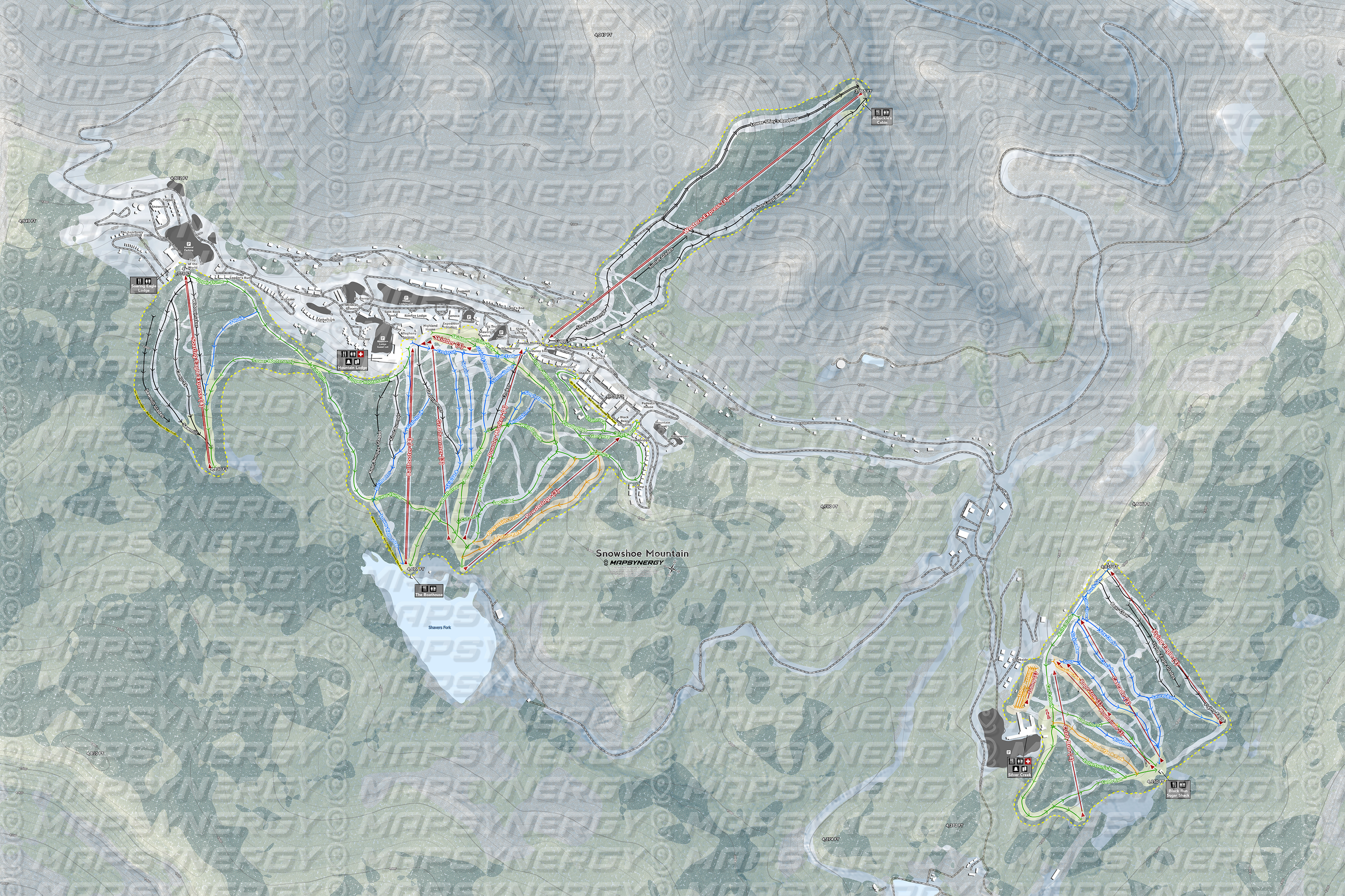 Snowshoe Mountain trail map