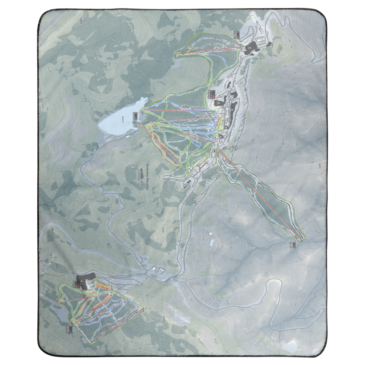 Snowshoe Mountain, West Virginia Ski Resort Map Concert Blanket
