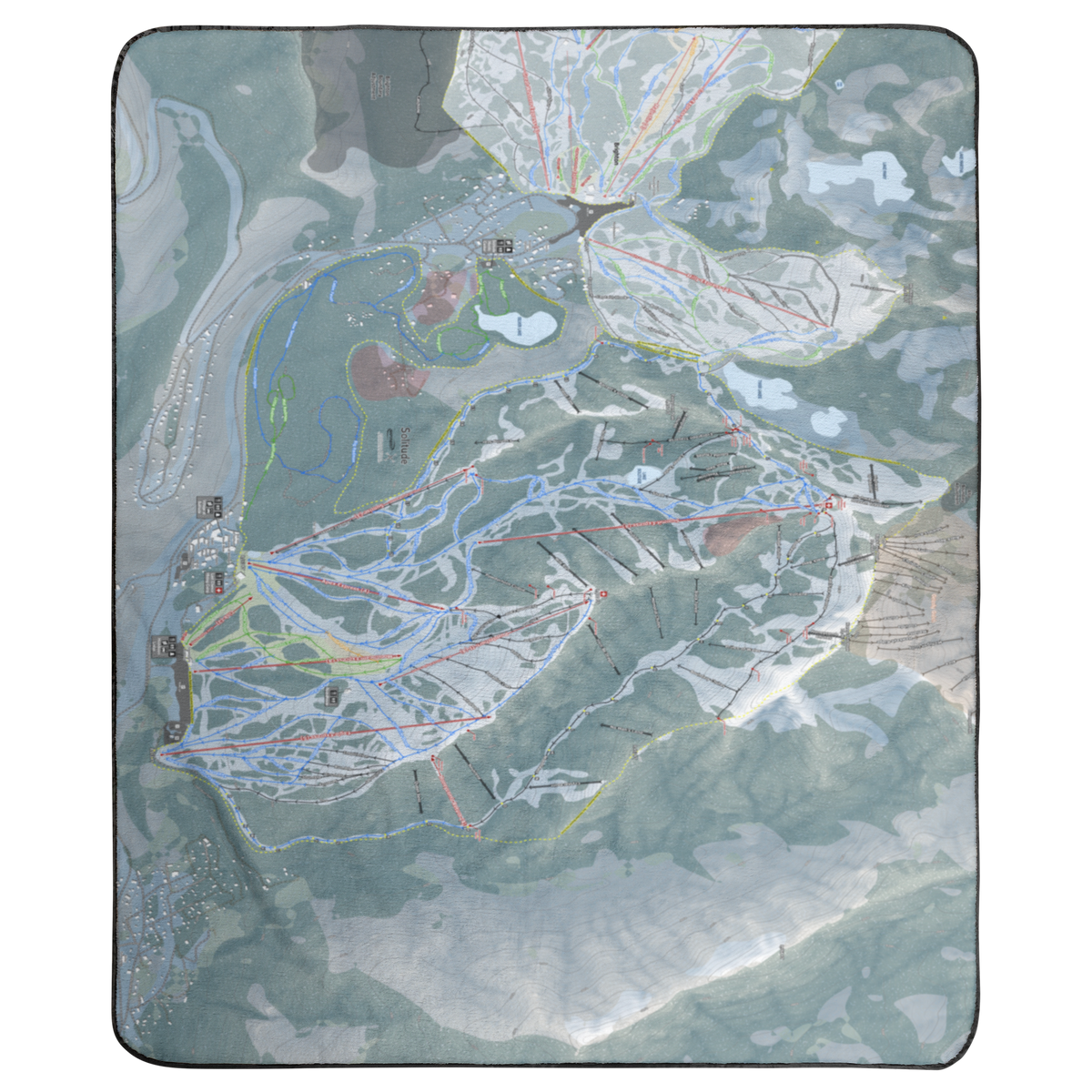 Solitude, Utah Ski Resort Map Concert Blanket