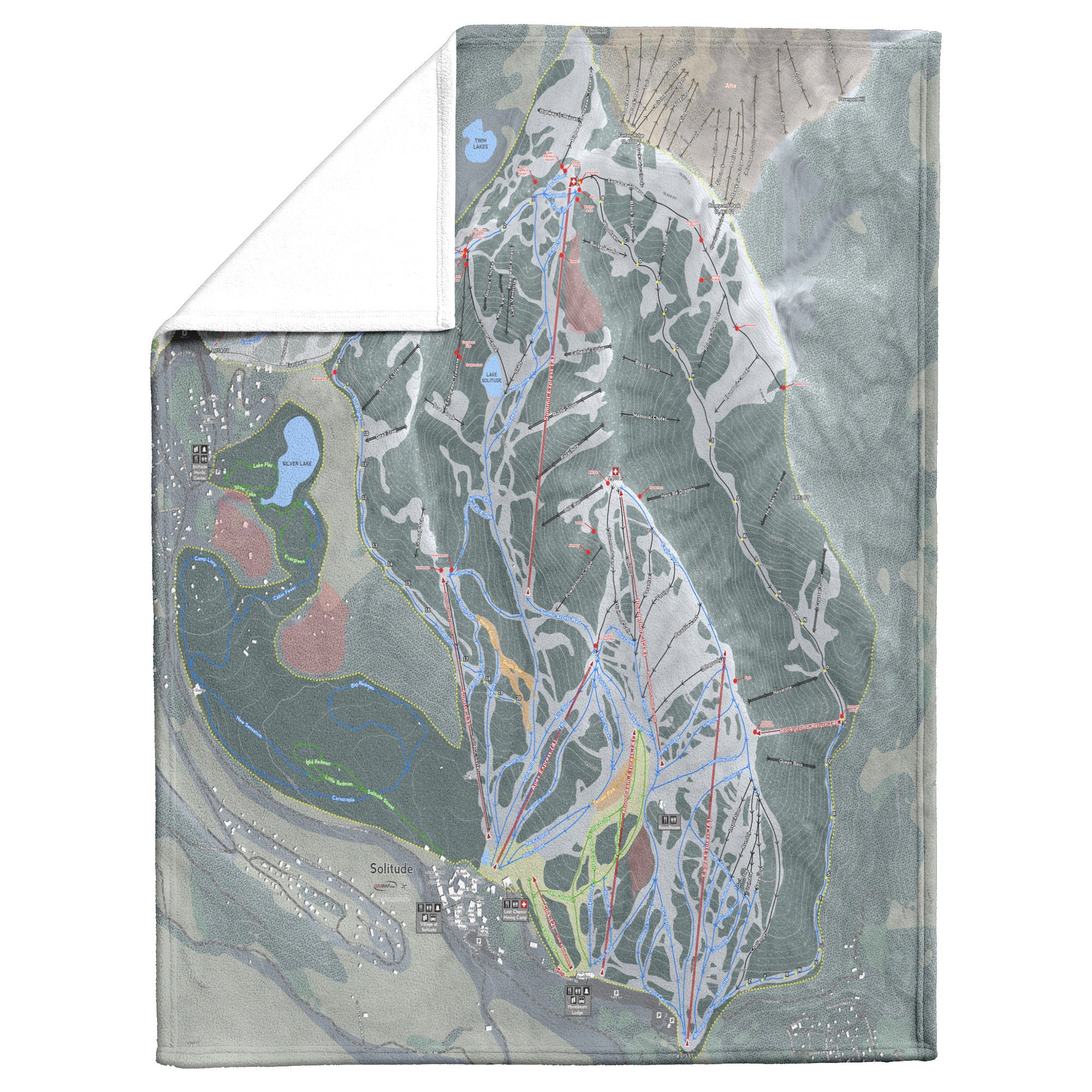 Solitude, Utah Ski Resort Map Blanket
