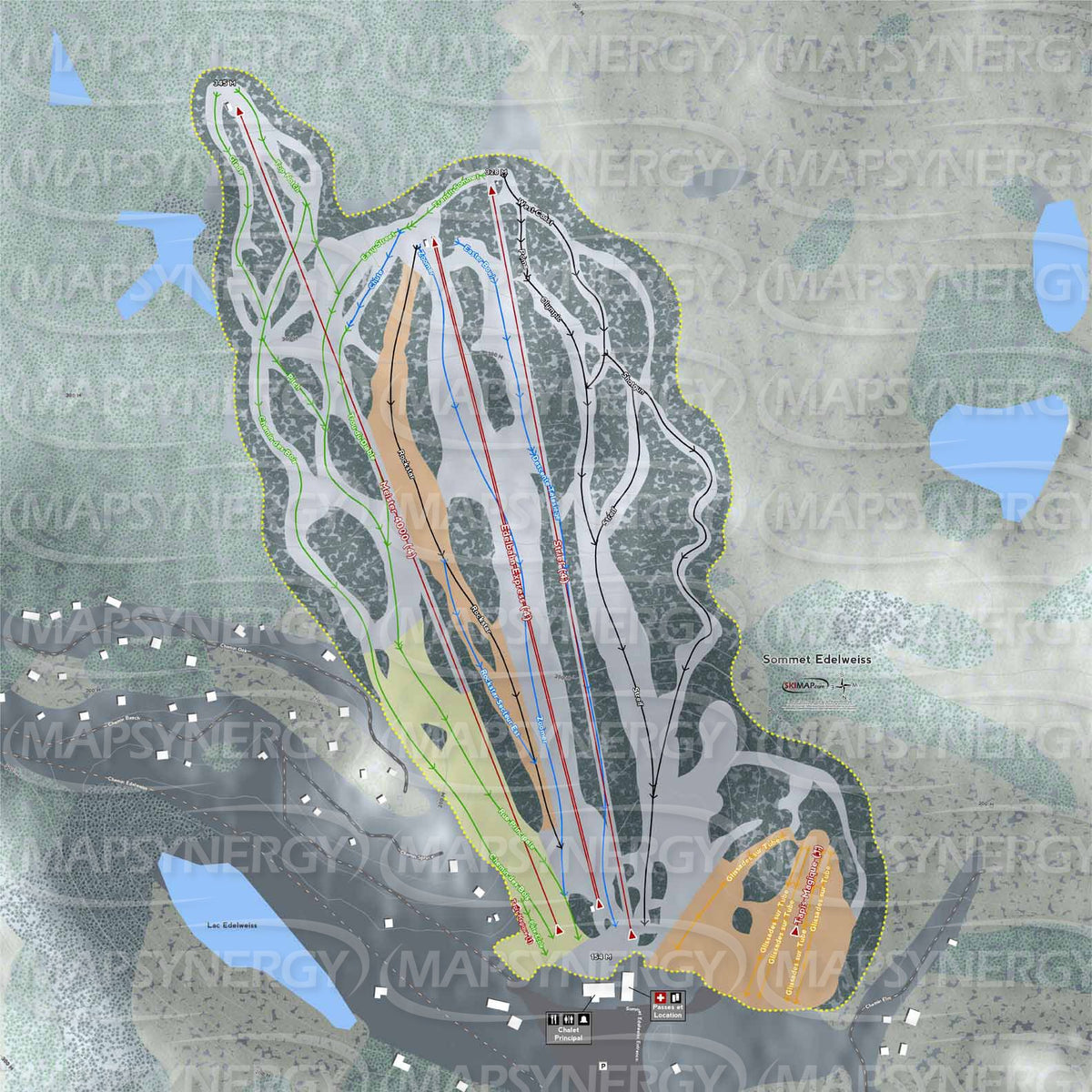 Sommet Edelweiss trail map