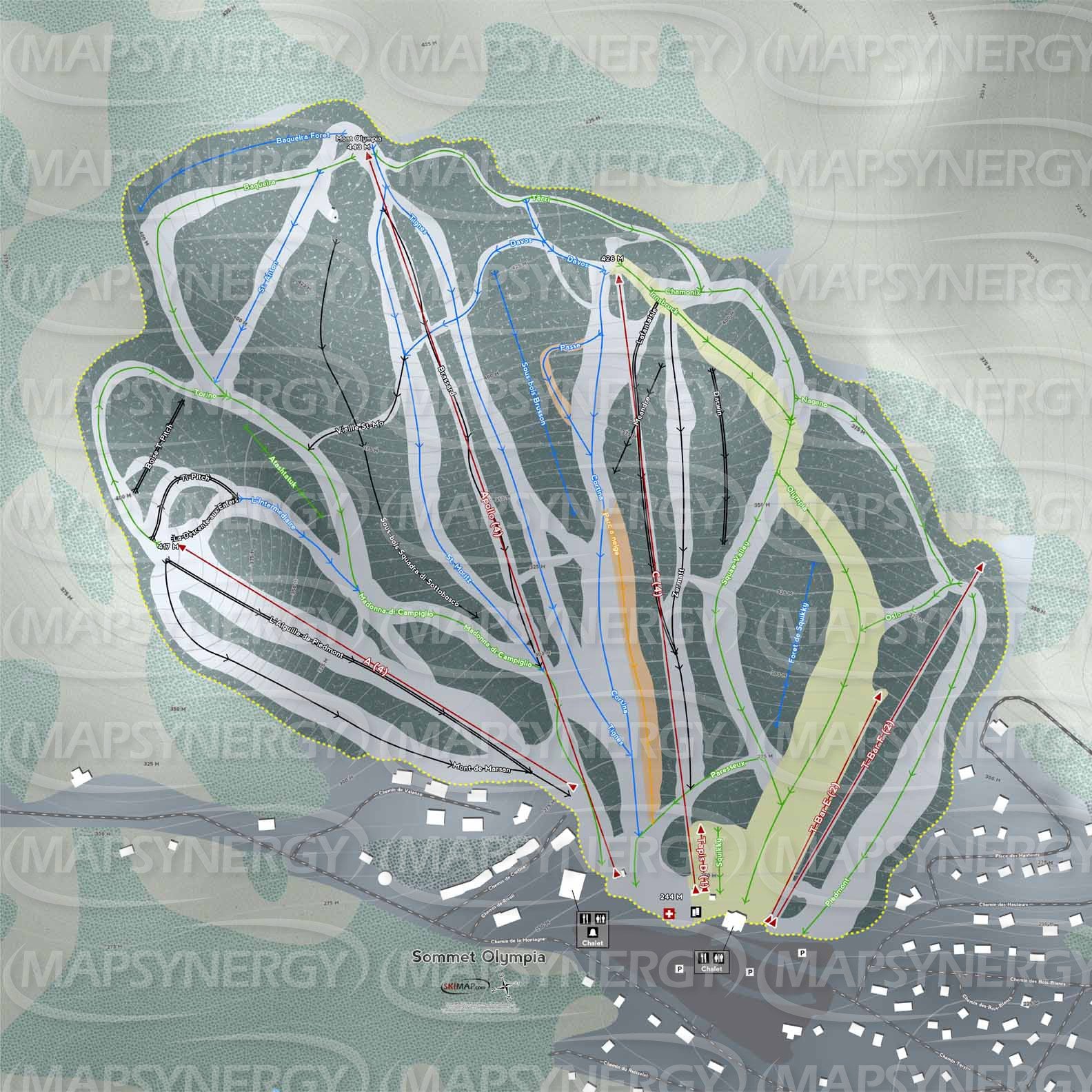 Sommet Olympia trail map