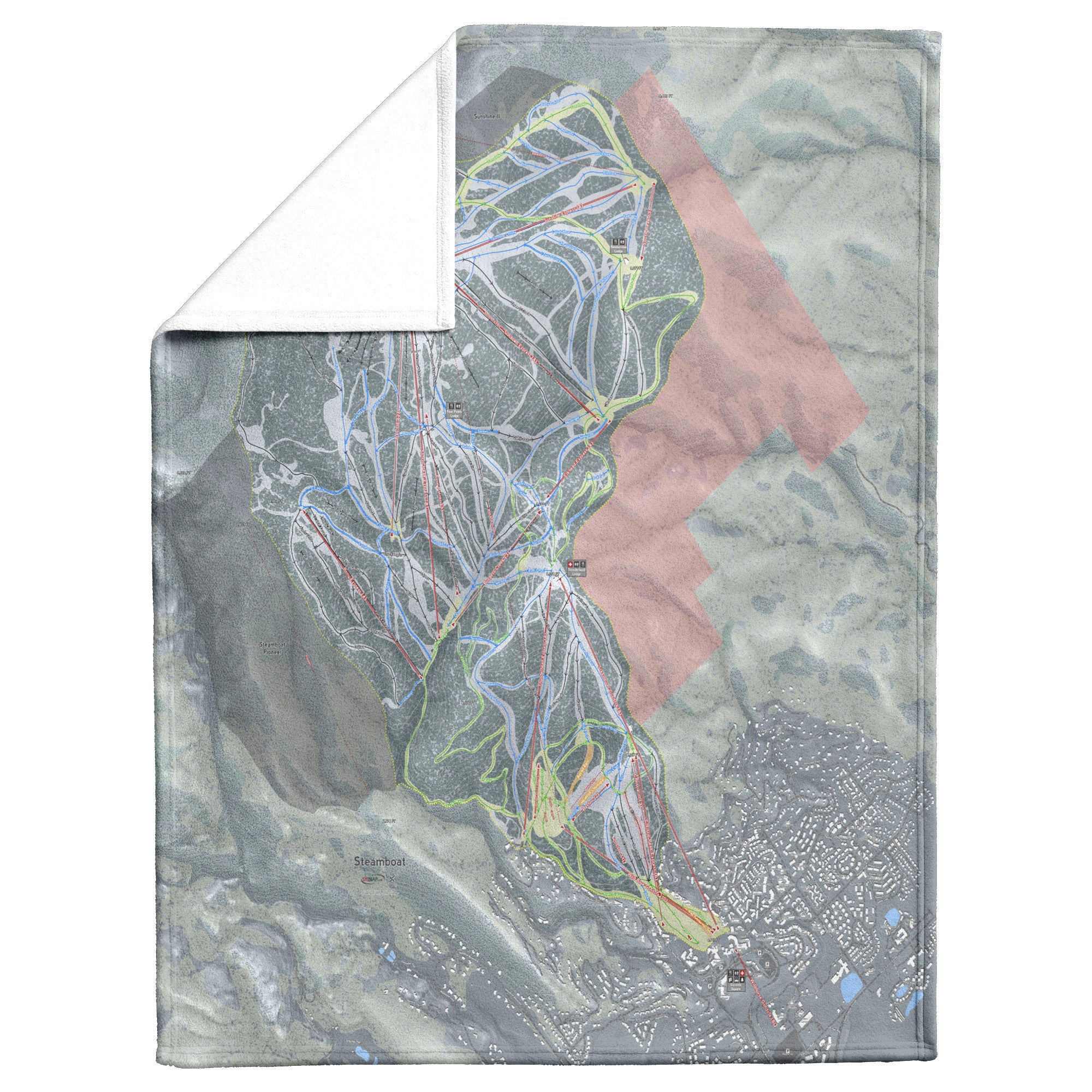 Steamboat, Colorado Ski Resort Map Blanket