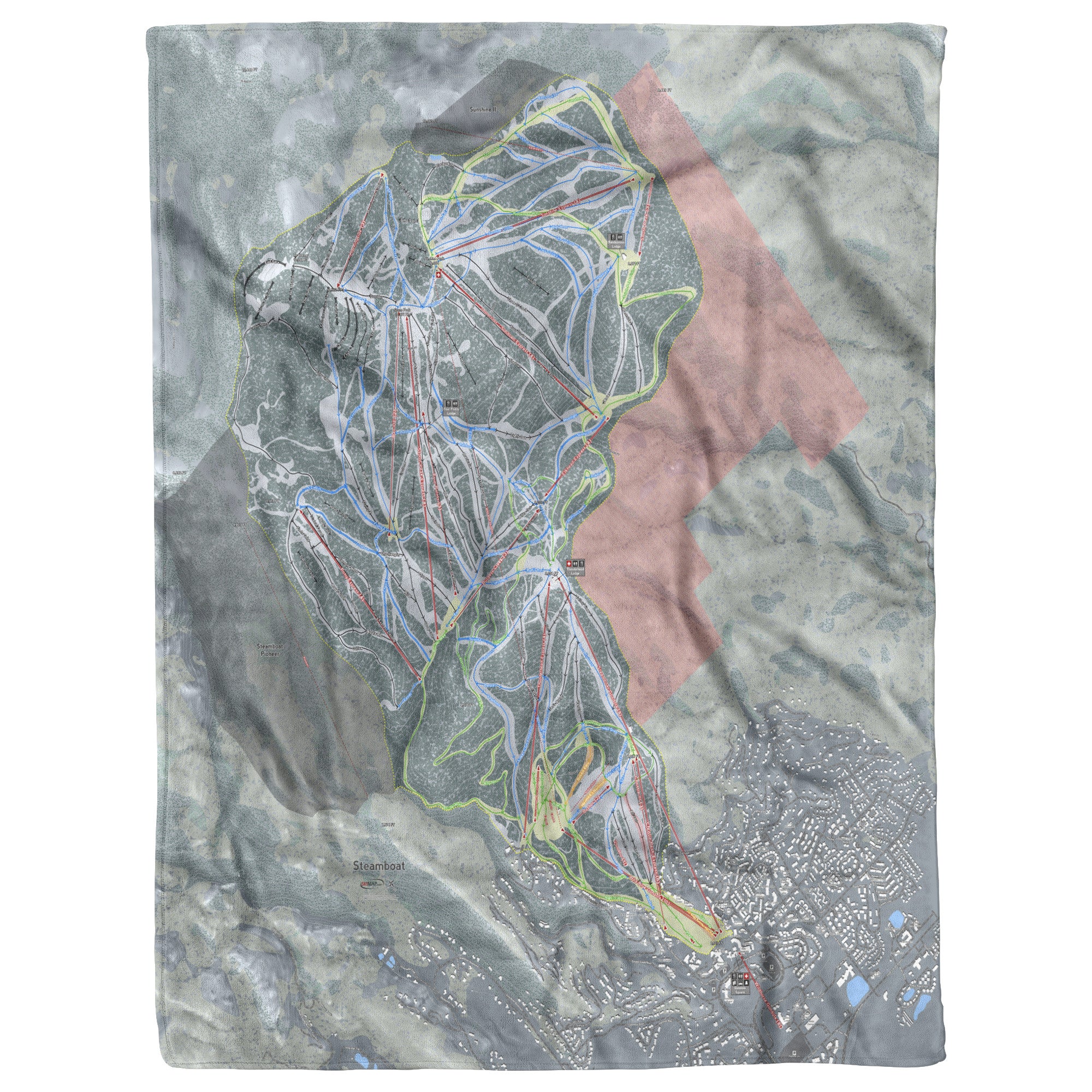 Steamboat, Colorado Ski Resort Map Blanket