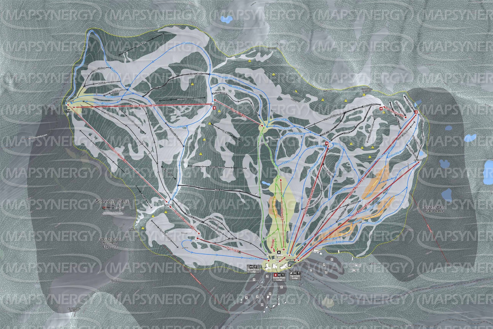 Stevens Pass trail map